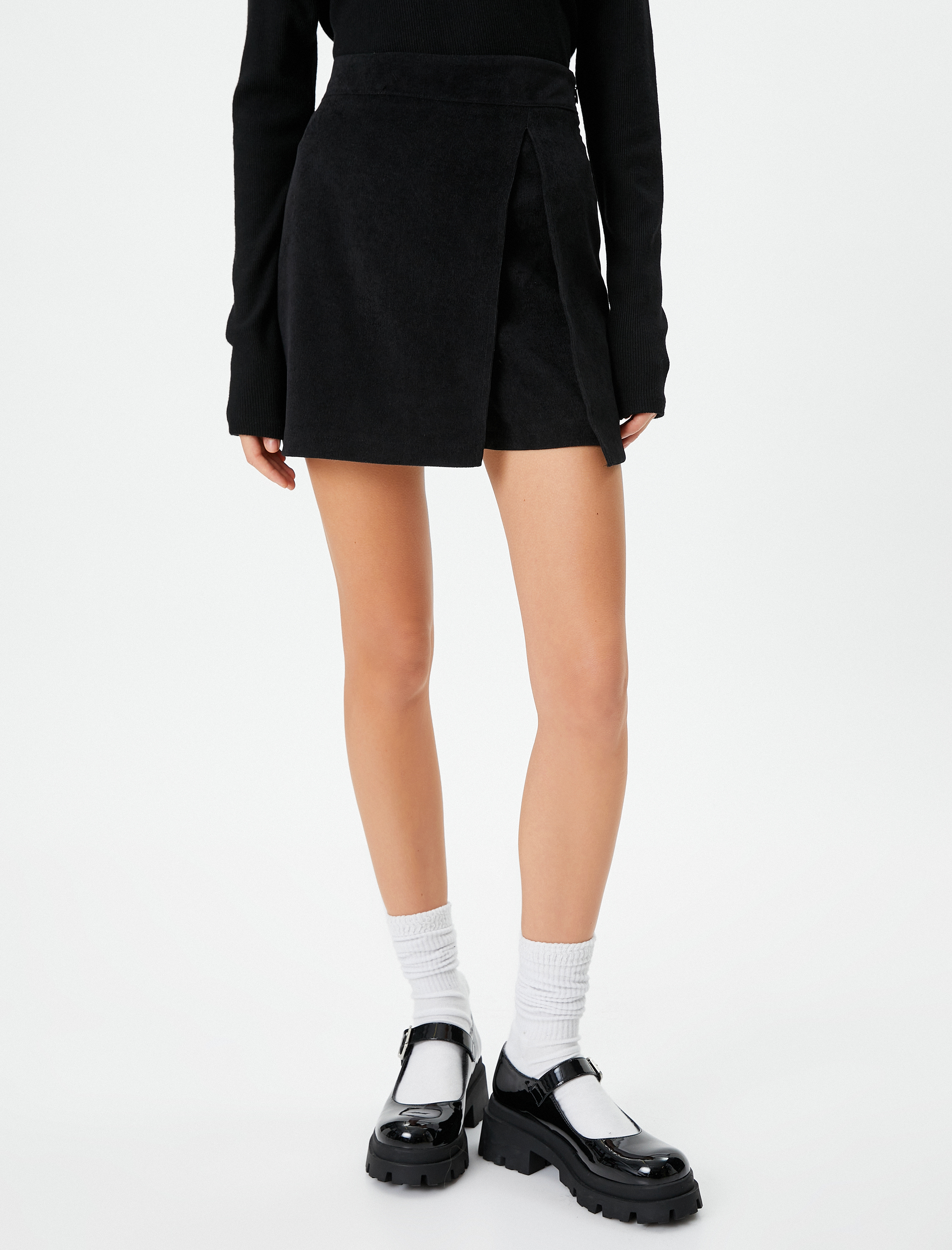   Mini Şort Etek Fitilli Kadife