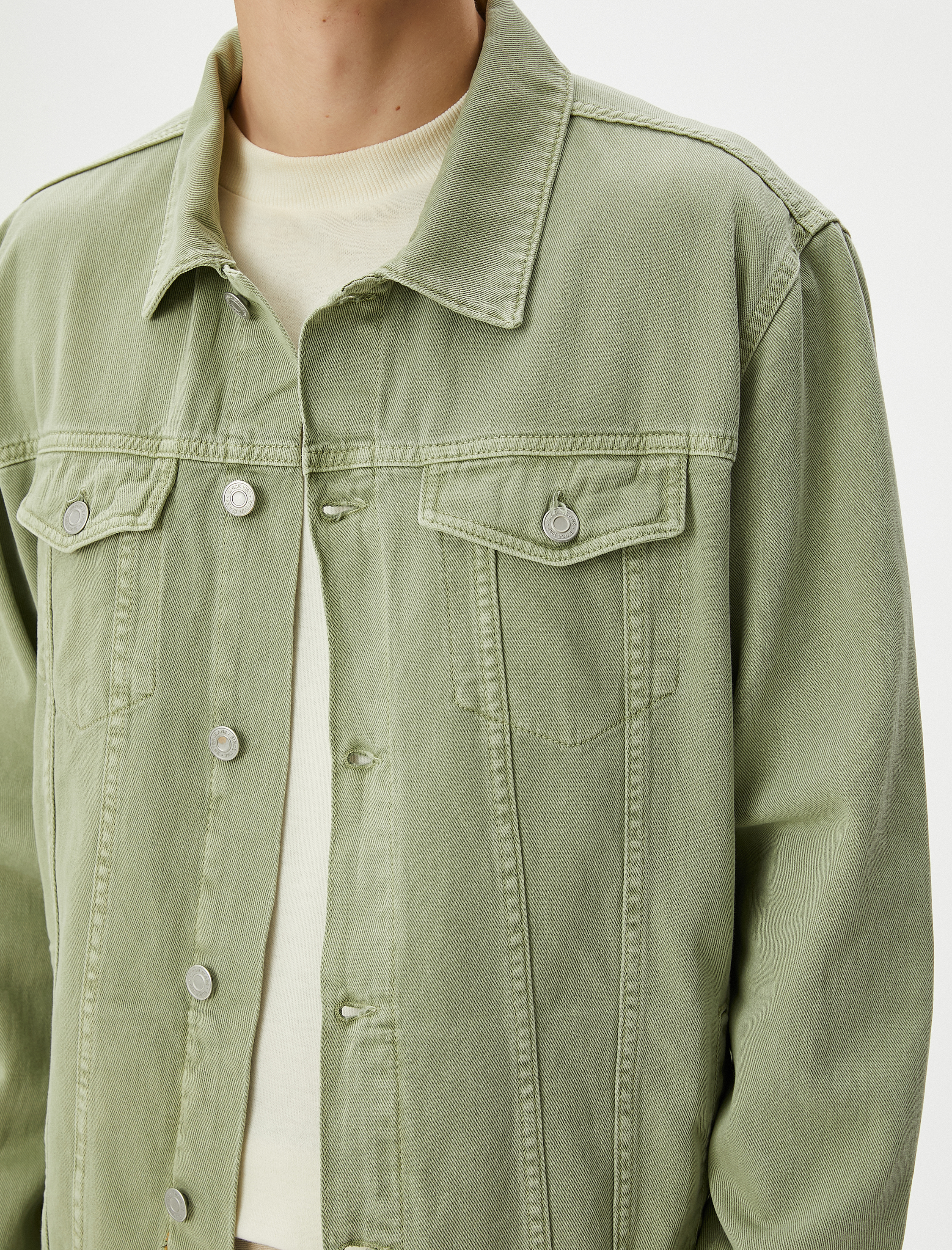   Kot Ceket Klasik Yaka Cep Detaylı Düğmeli