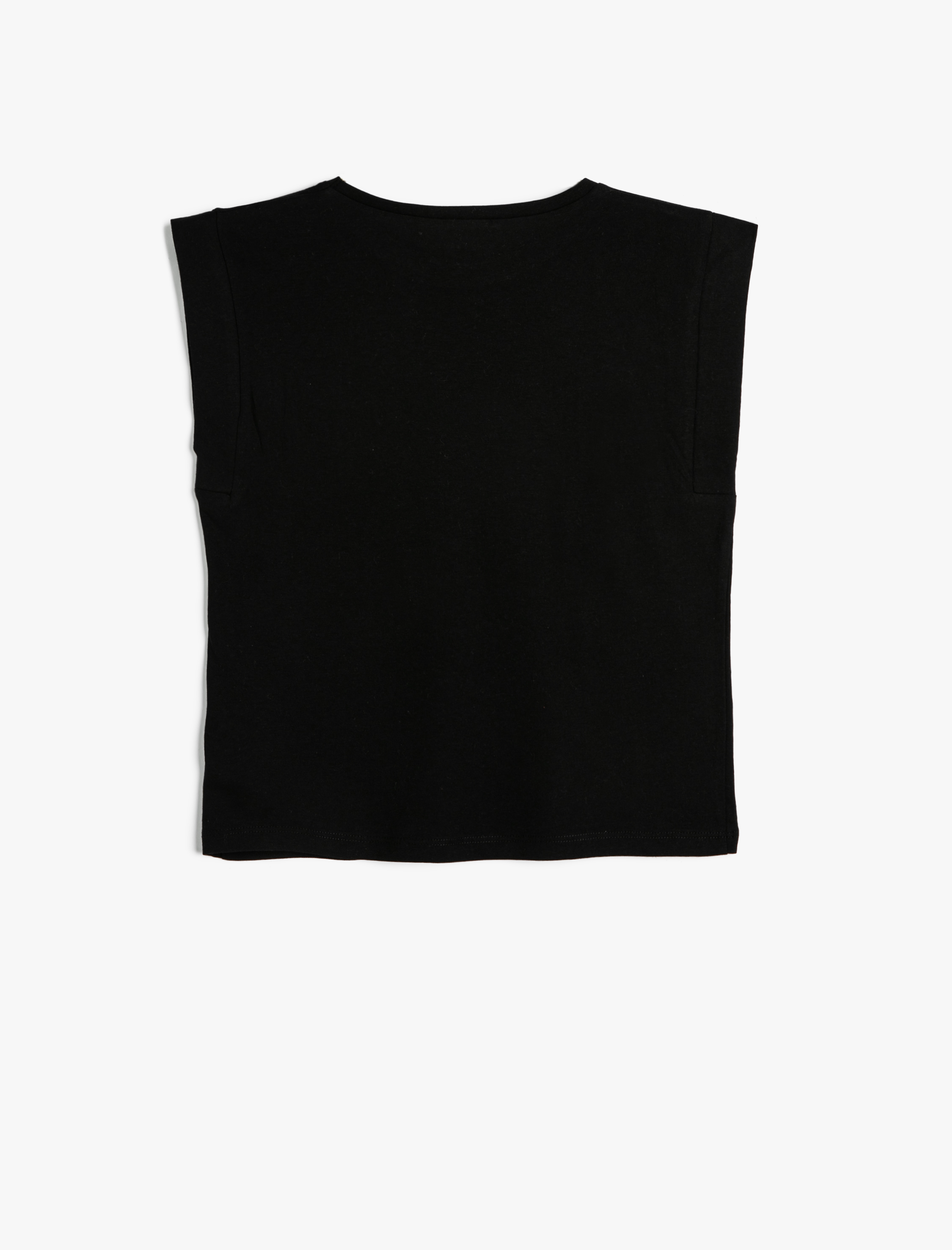  Kız Çocuk Basic Tişört Bisiklet Yaka Kolsuz Pamuklu