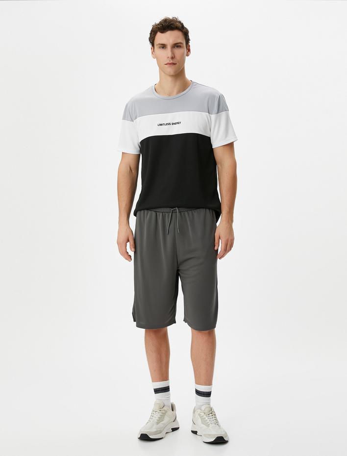  Spor Şort Uzun Beli Bağcıklı Cep Detaylı