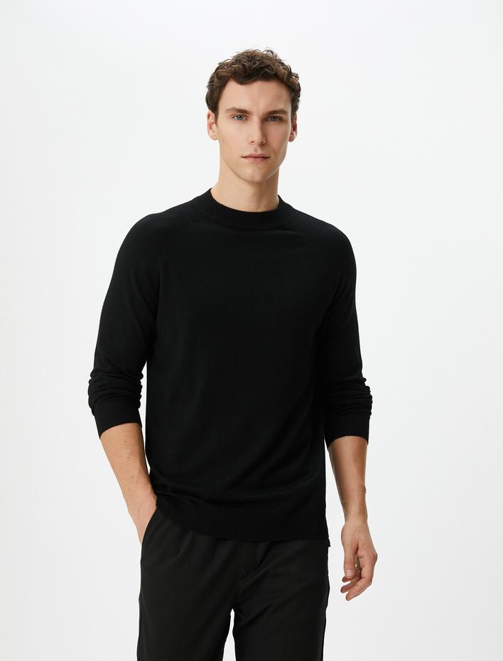  Basic Kazak Triko Dik Yaka Uzun Kollu