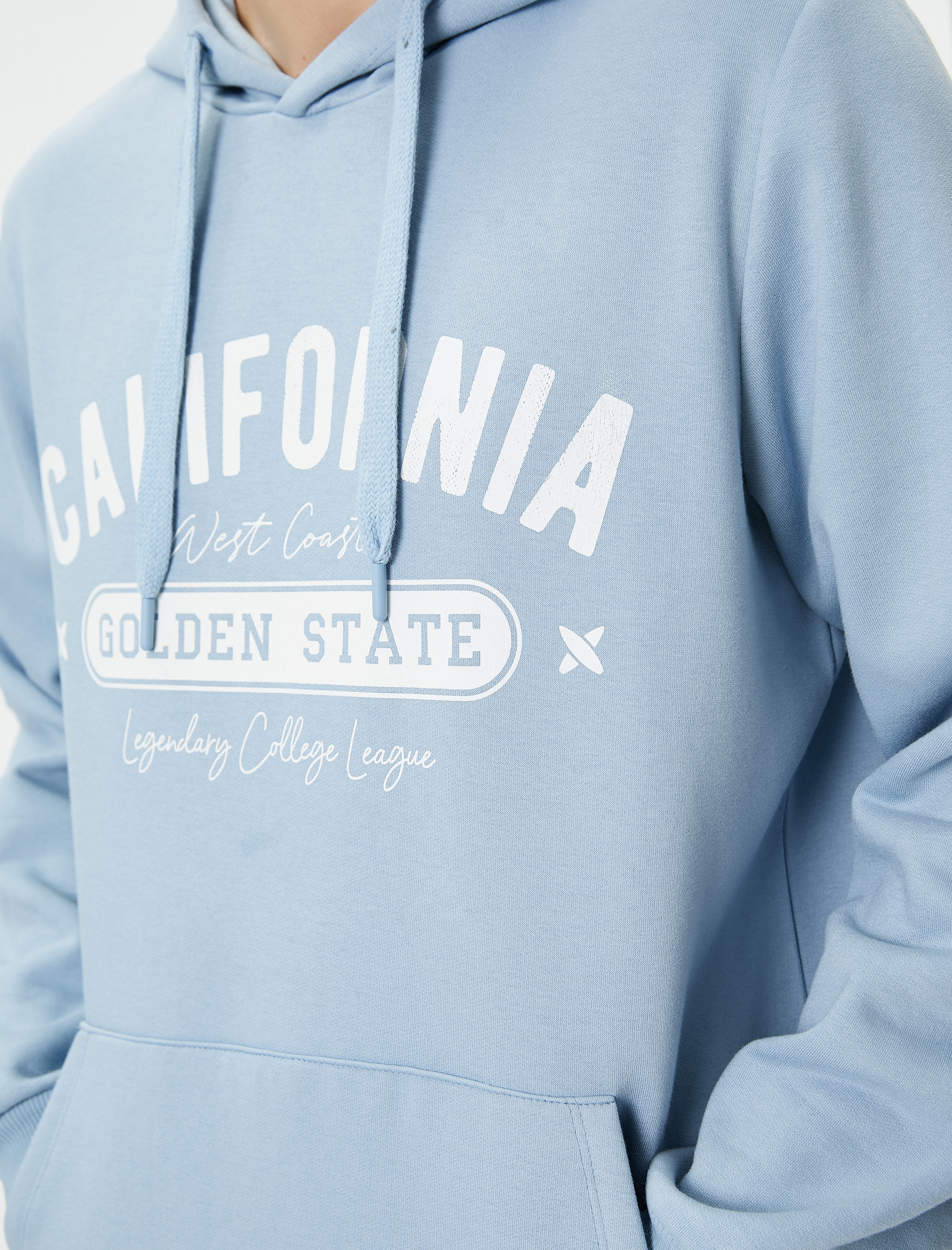   Kolej Sweatshirt Kapşonlu Slogan Baskılı Kanguru Cep Detaylı Şardonlu