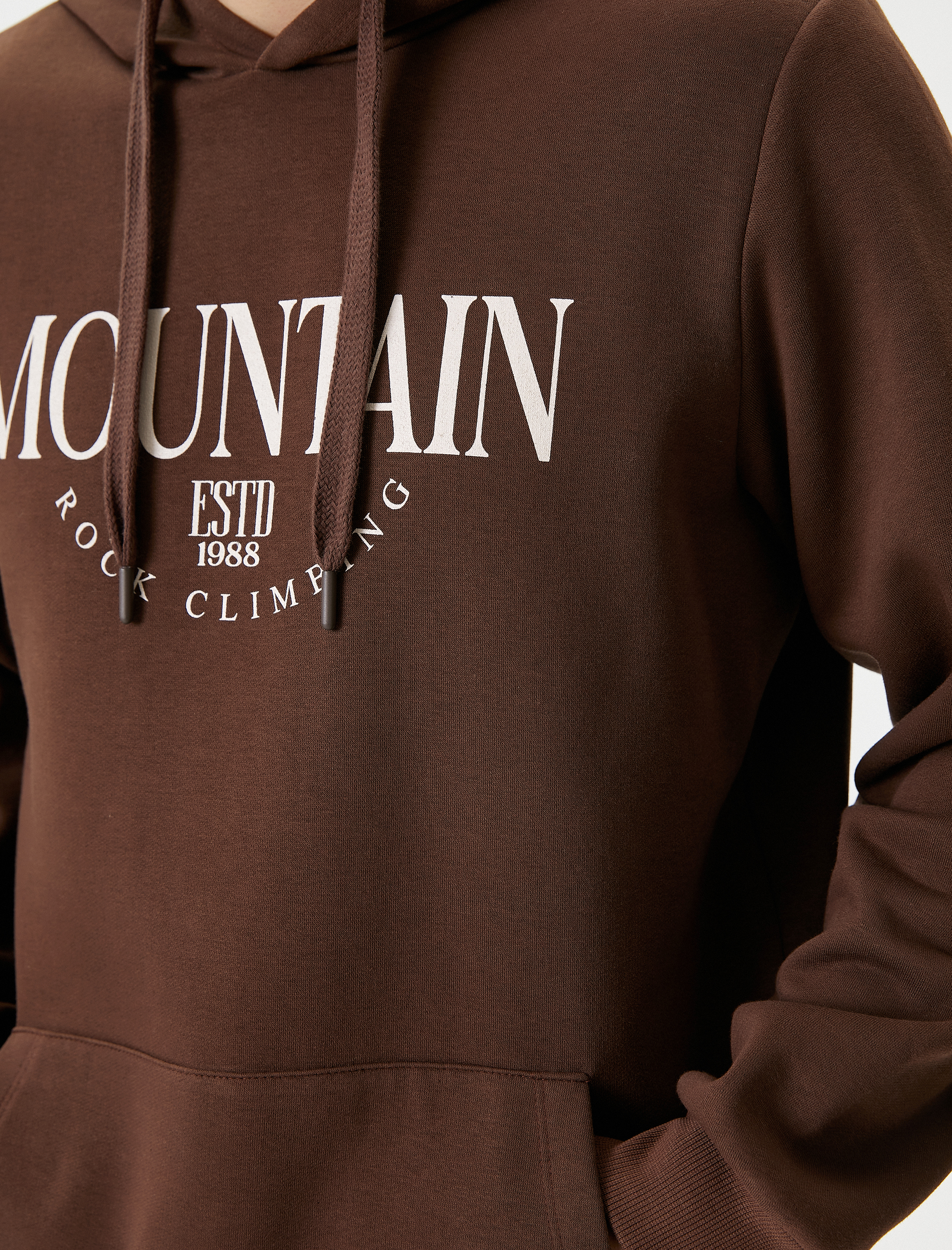 Kolej Sweatshirt Kapşonlu Slogan Baskılı Kanguru Cep Detaylı Şardonlu