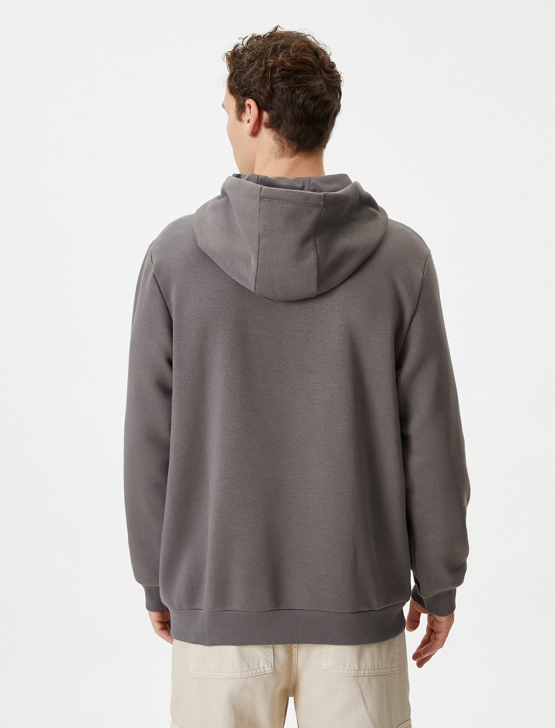 Kolej Hoodie Slogan Baskılı Kanguru Cep Detaylı Şardonlu