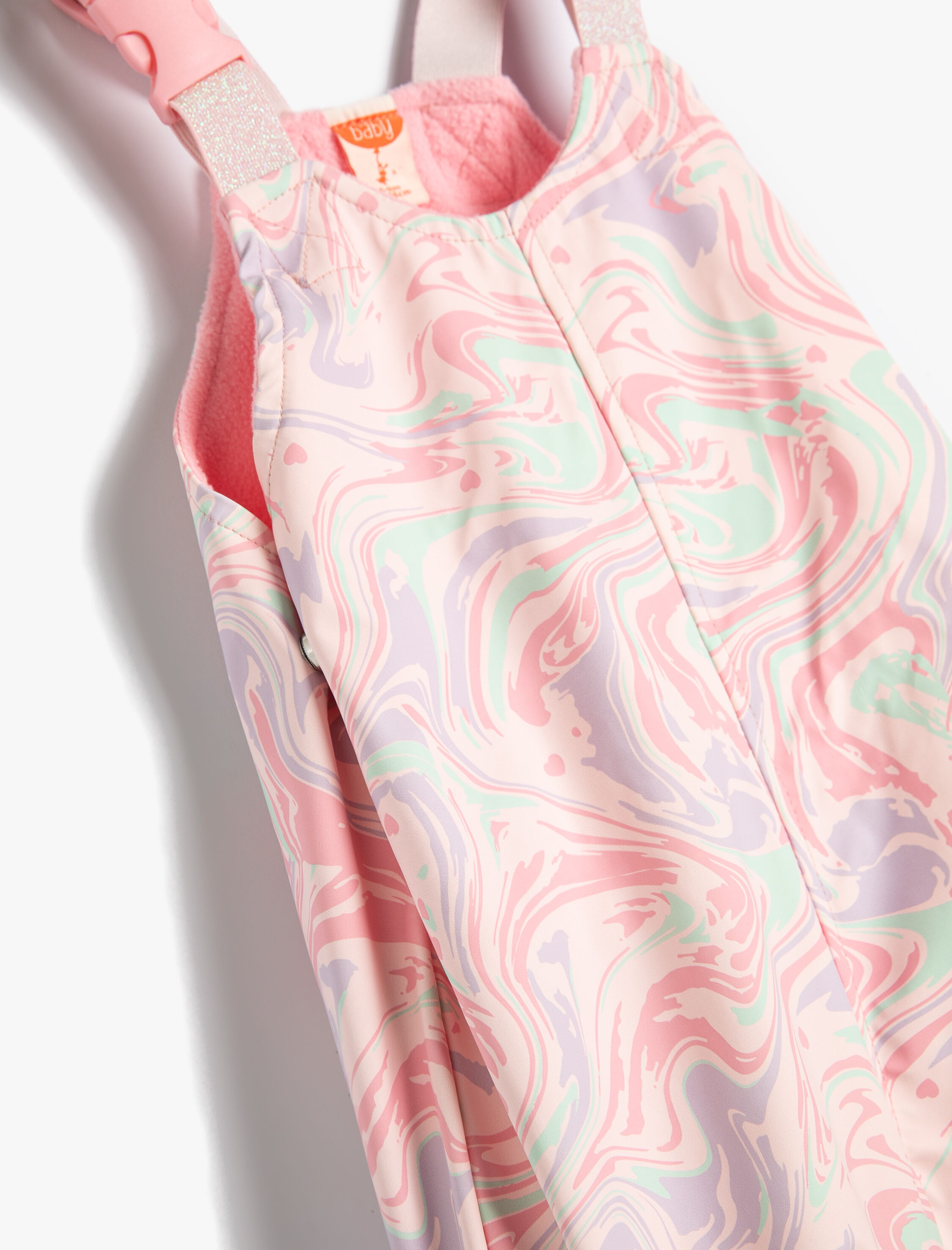 Kız Bebek Yağmur Tulumu Dolgulu Fermuarlı Peluş Astarlı