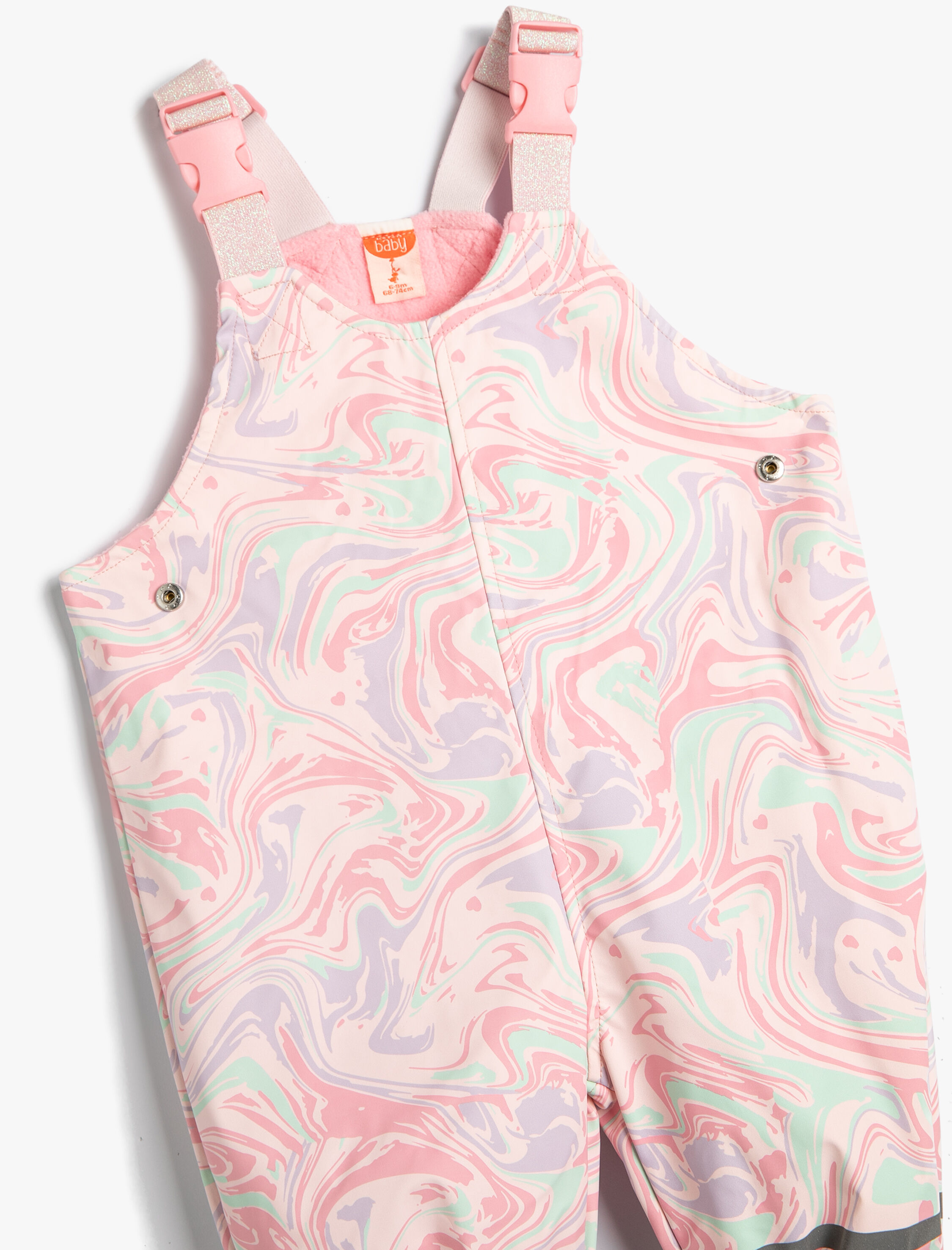 Kız Bebek Yağmur Tulumu Dolgulu Fermuarlı Peluş Astarlı