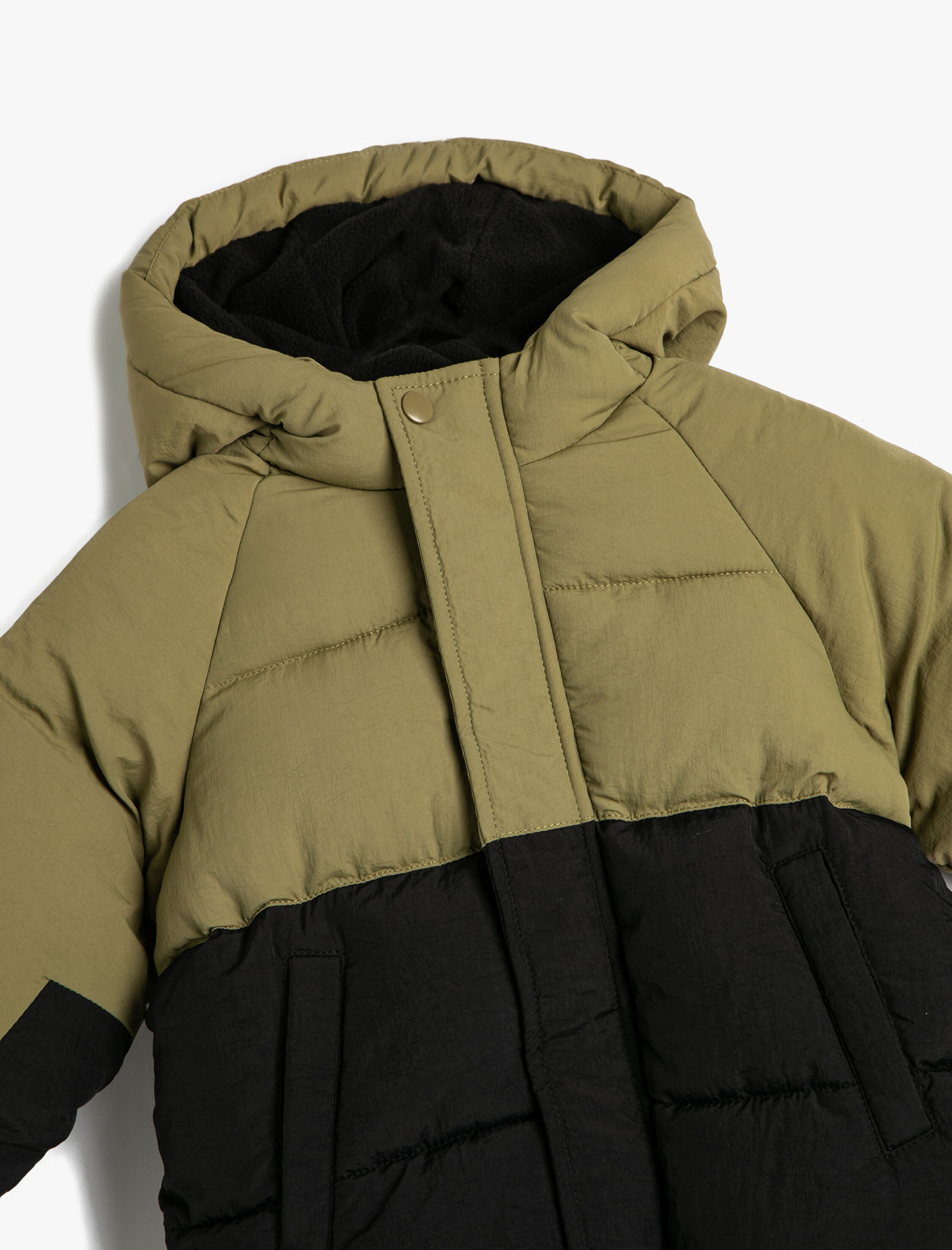  Erkek Bebek Şişme Mont Kapüşonlu Peluş Astarlı Cepli