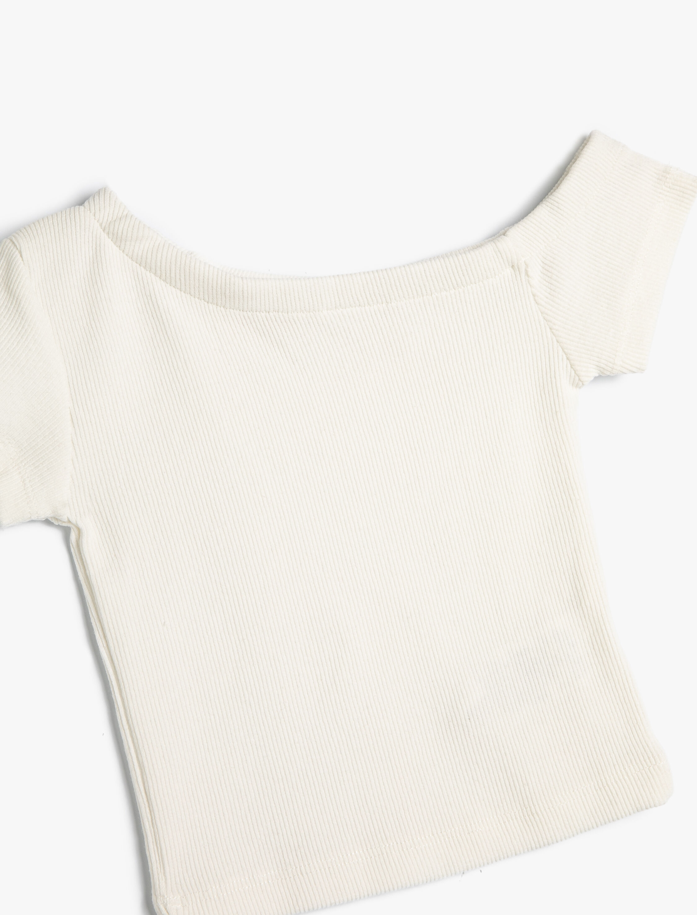  Kız Çocuk Tişört Kısa Kollu Asimetrik Yaka