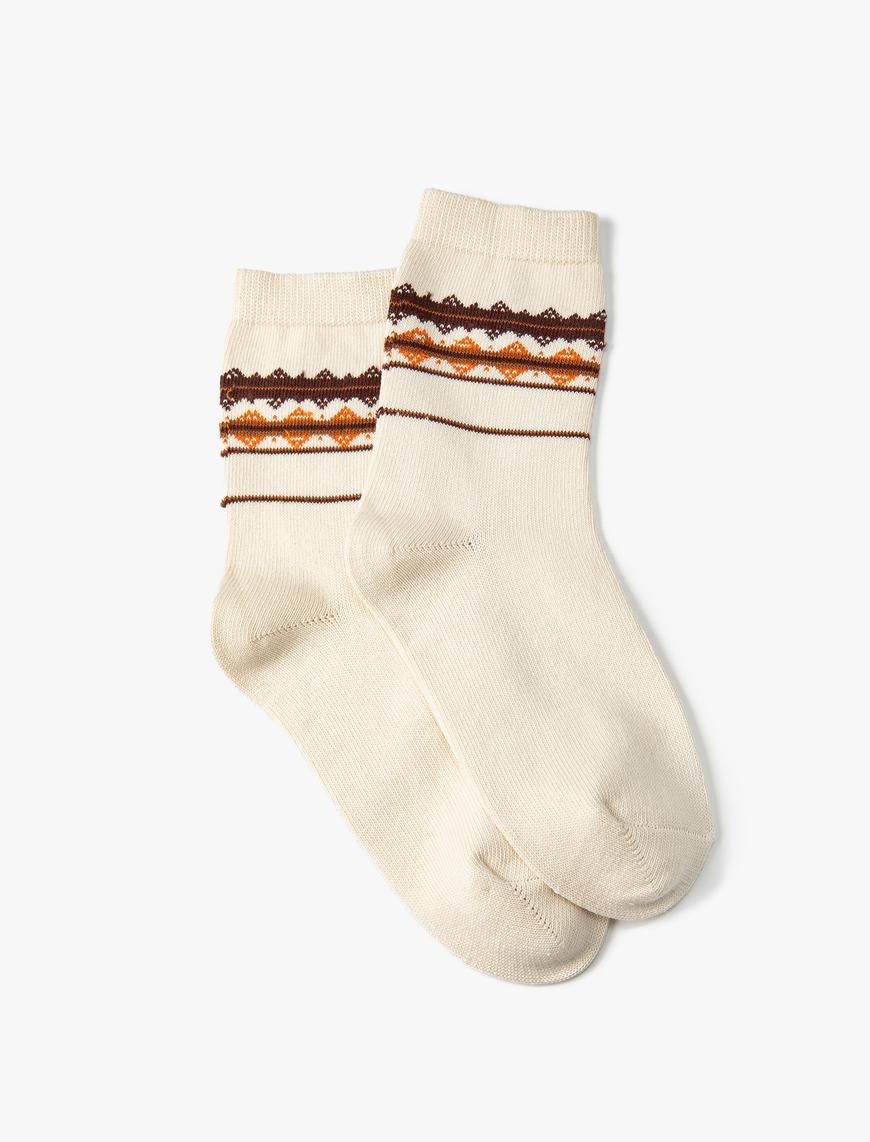  Kadın Soket Çorap Etnik Desenli