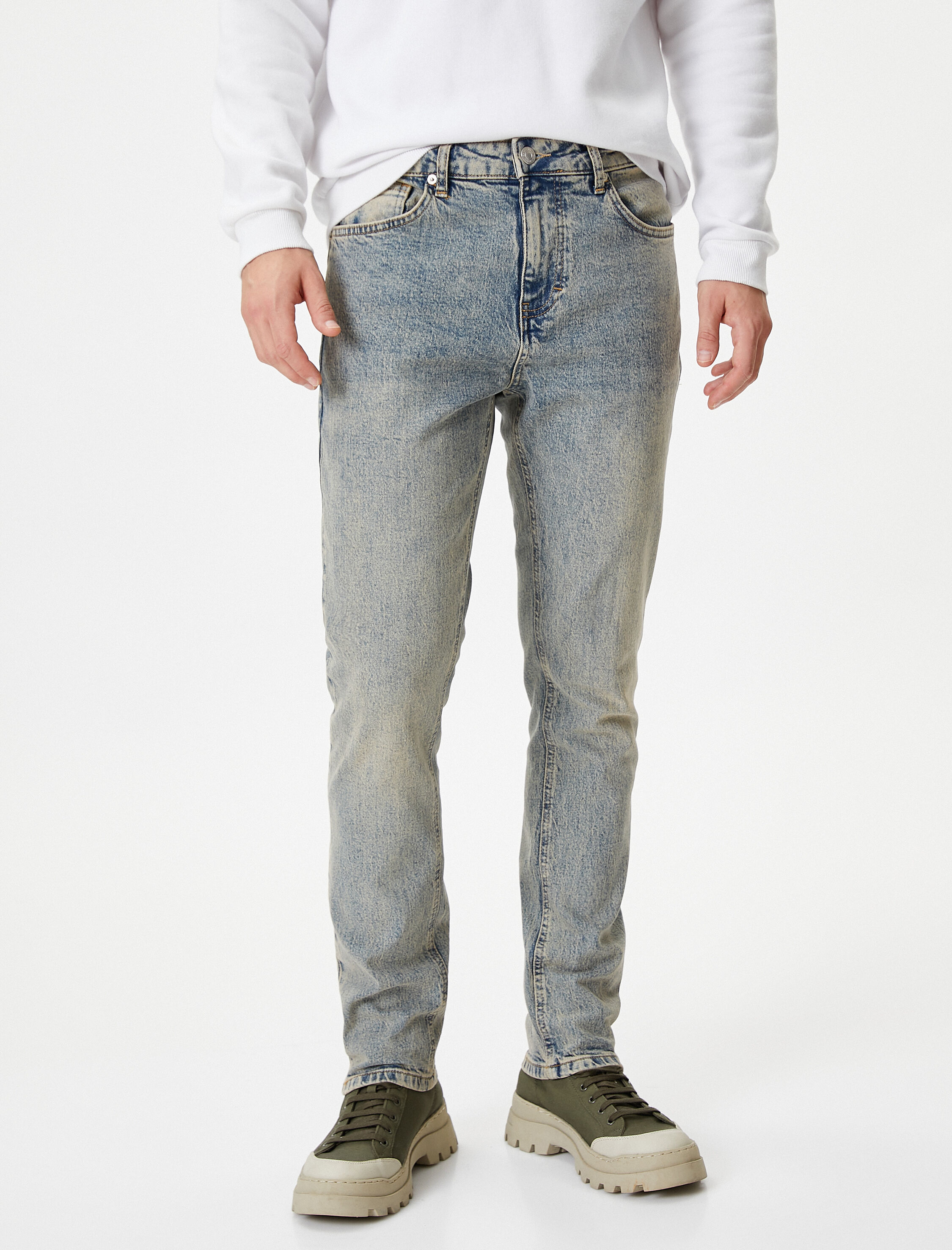   Slim Fit Yıkamalı Kot Pantolon - Brad Jean