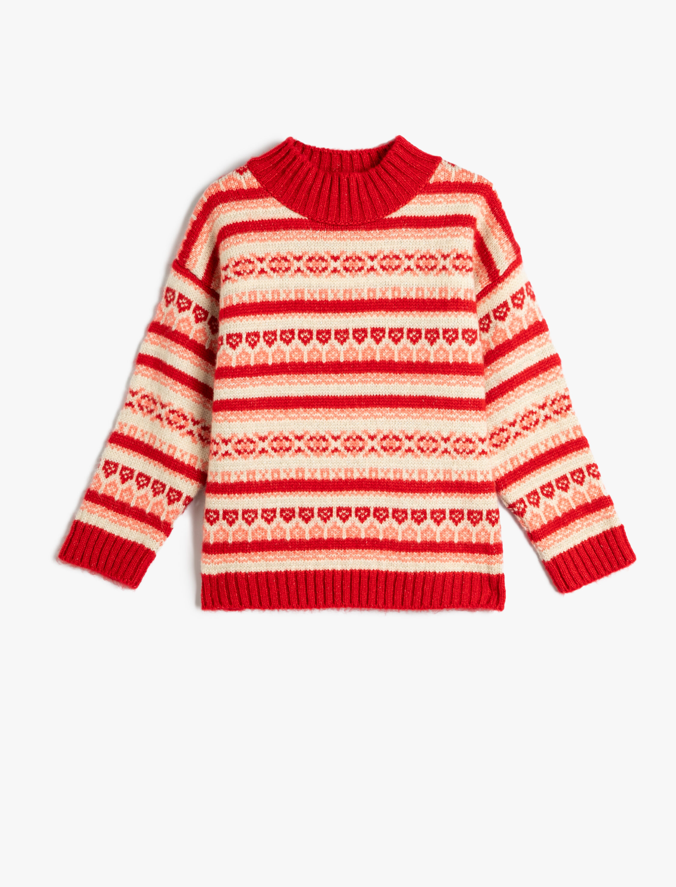  Kız Çocuk Kazak Uzun Kollu Desenli