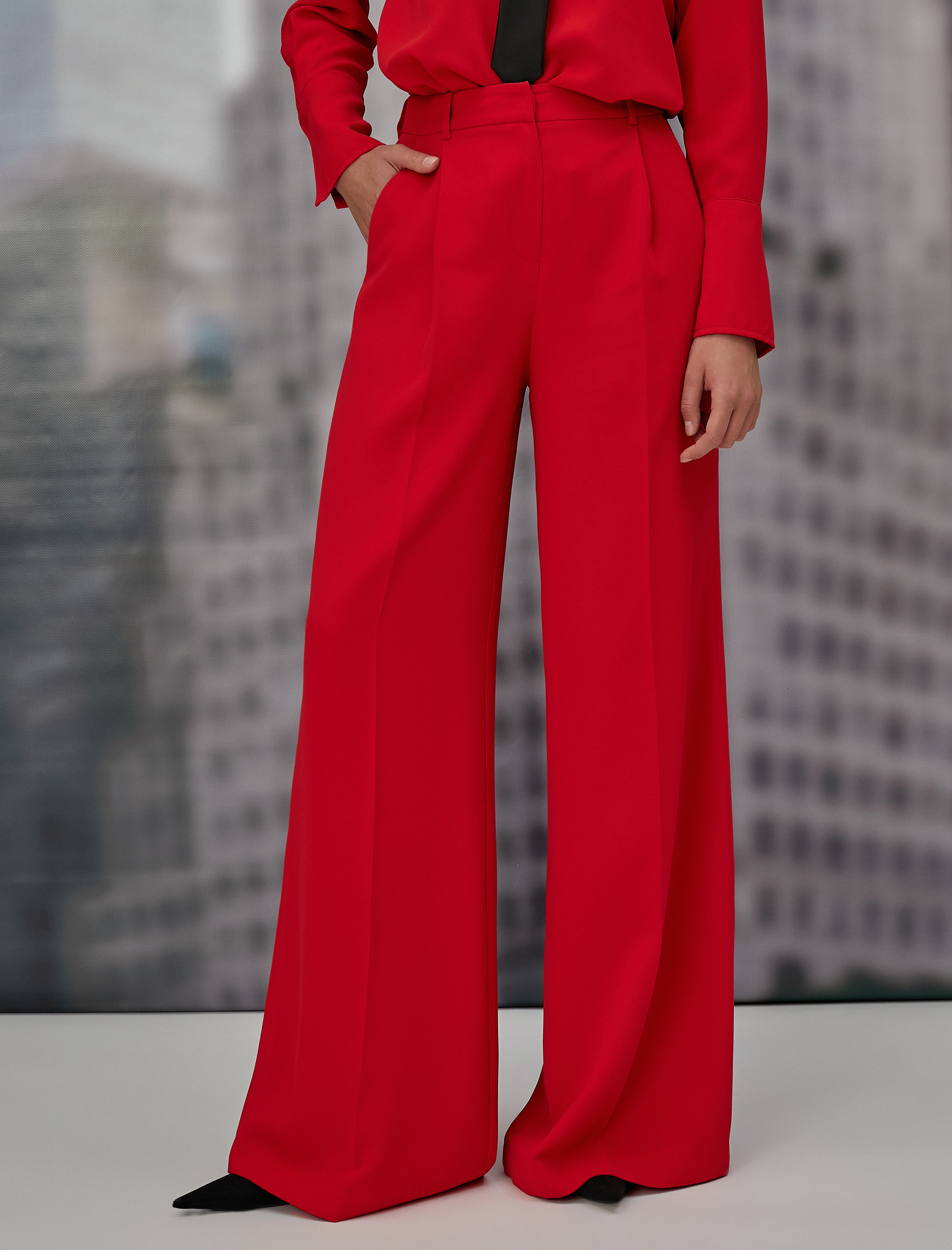 Palazzo Pantolon Normal Bel Pile Detaylı Cepli