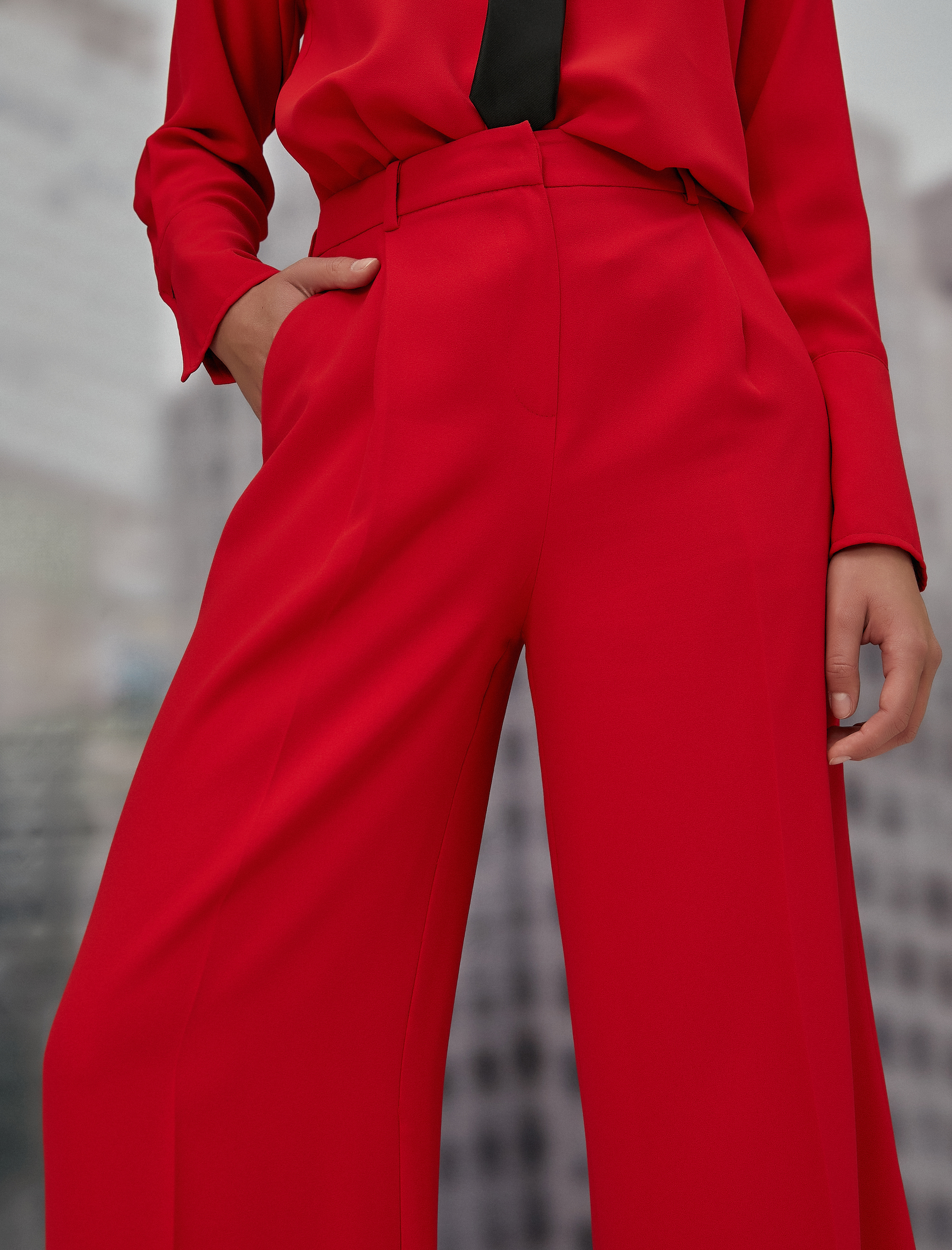 Palazzo Pantolon Normal Bel Pile Detaylı Cepli