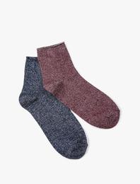 Basic 2'li Kısa Soket Çorap Seti Çok Renkli