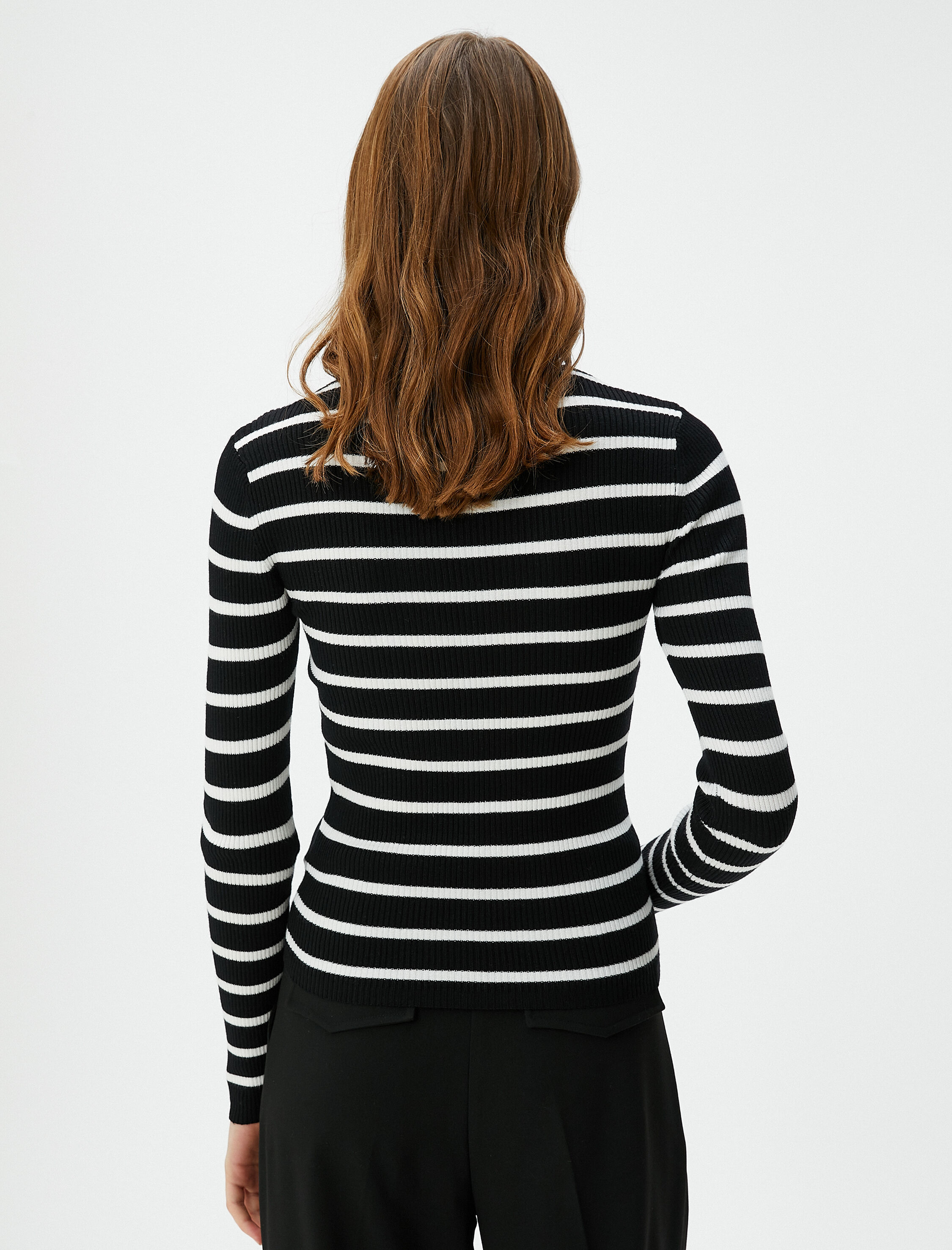   Basic Kazak Bisiklet Yaka Fitilli Regular Fit