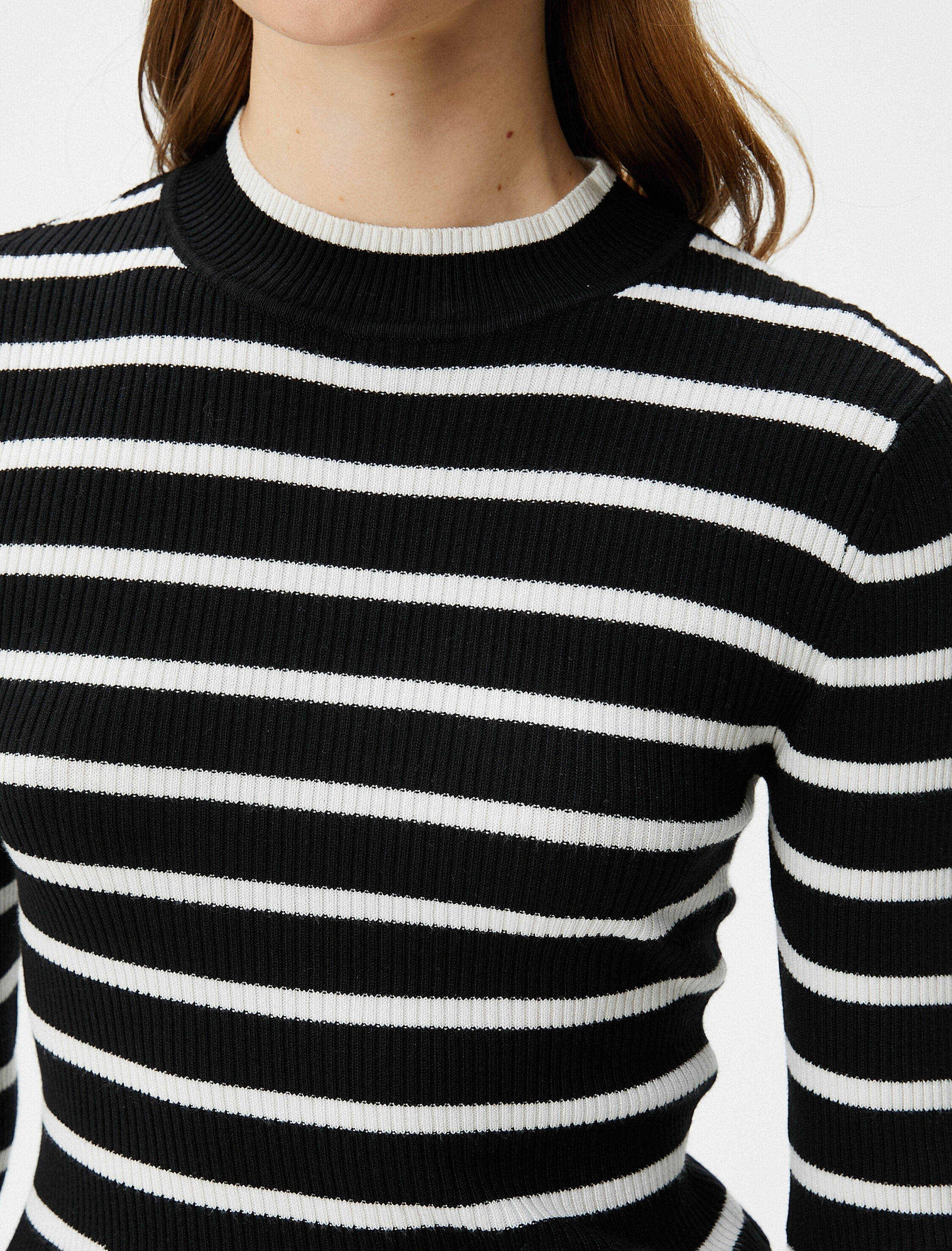   Basic Kazak Bisiklet Yaka Fitilli Regular Fit