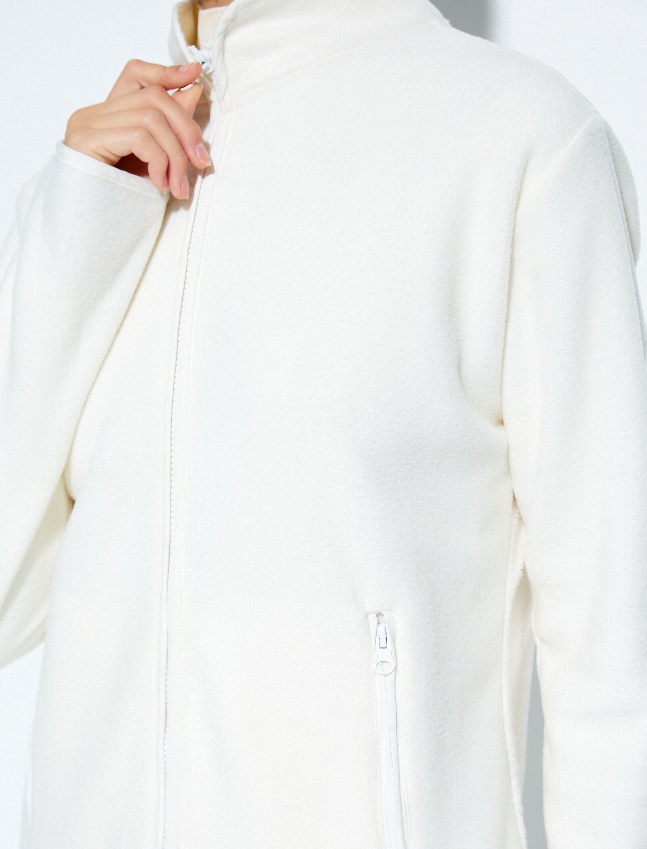 Polar Hırka Fermuarlı Dik Yaka Cep Detaylı