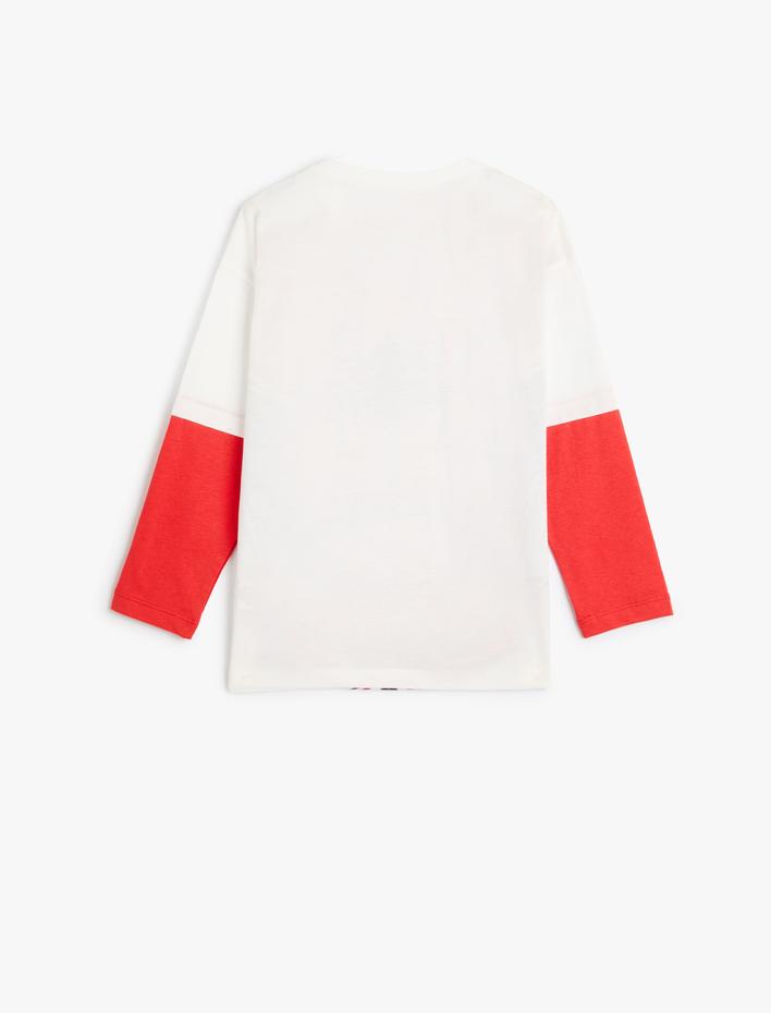 Erkek Çocuk Spiderman Tişört Lisanslı Uzun Kollu Bisiklet Yaka Baskılı Pamuklu