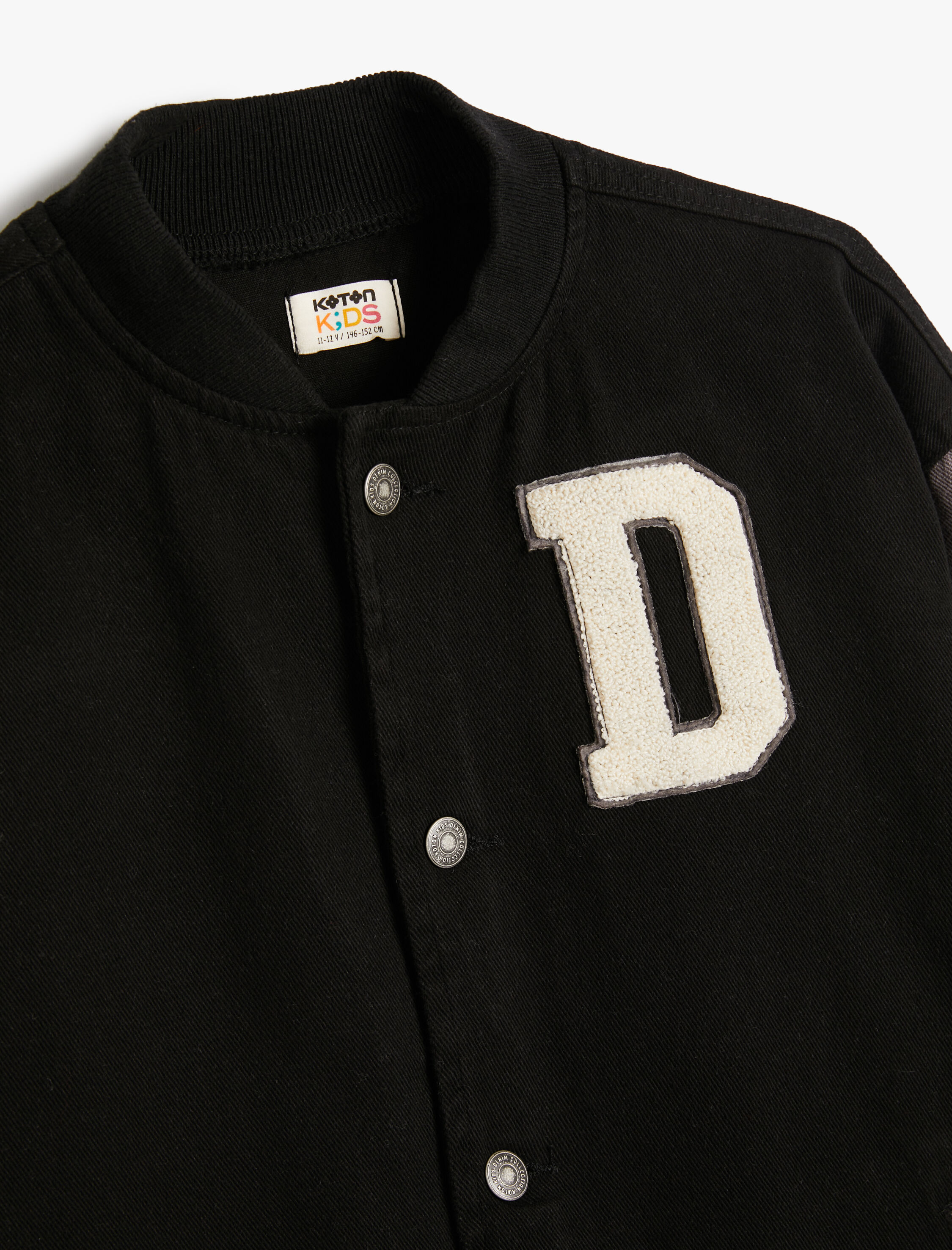  Erkek Çocuk Bomber Kolej Ceket Çıtçıt Düğmeli Baskılı Aplikeli