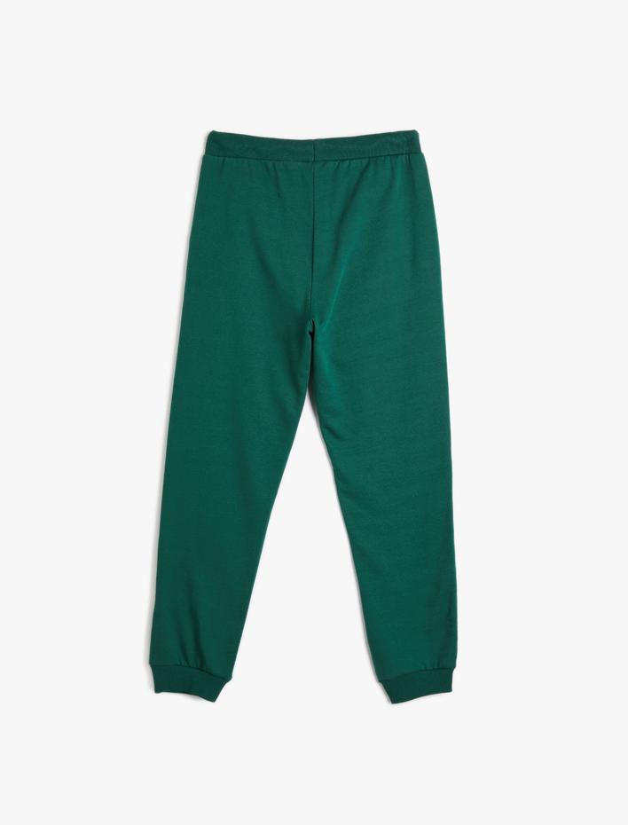 Erkek Çocuk Jogger Eşofman Altı Cepli Beli Bağlamalı Dokulu Pamuklu