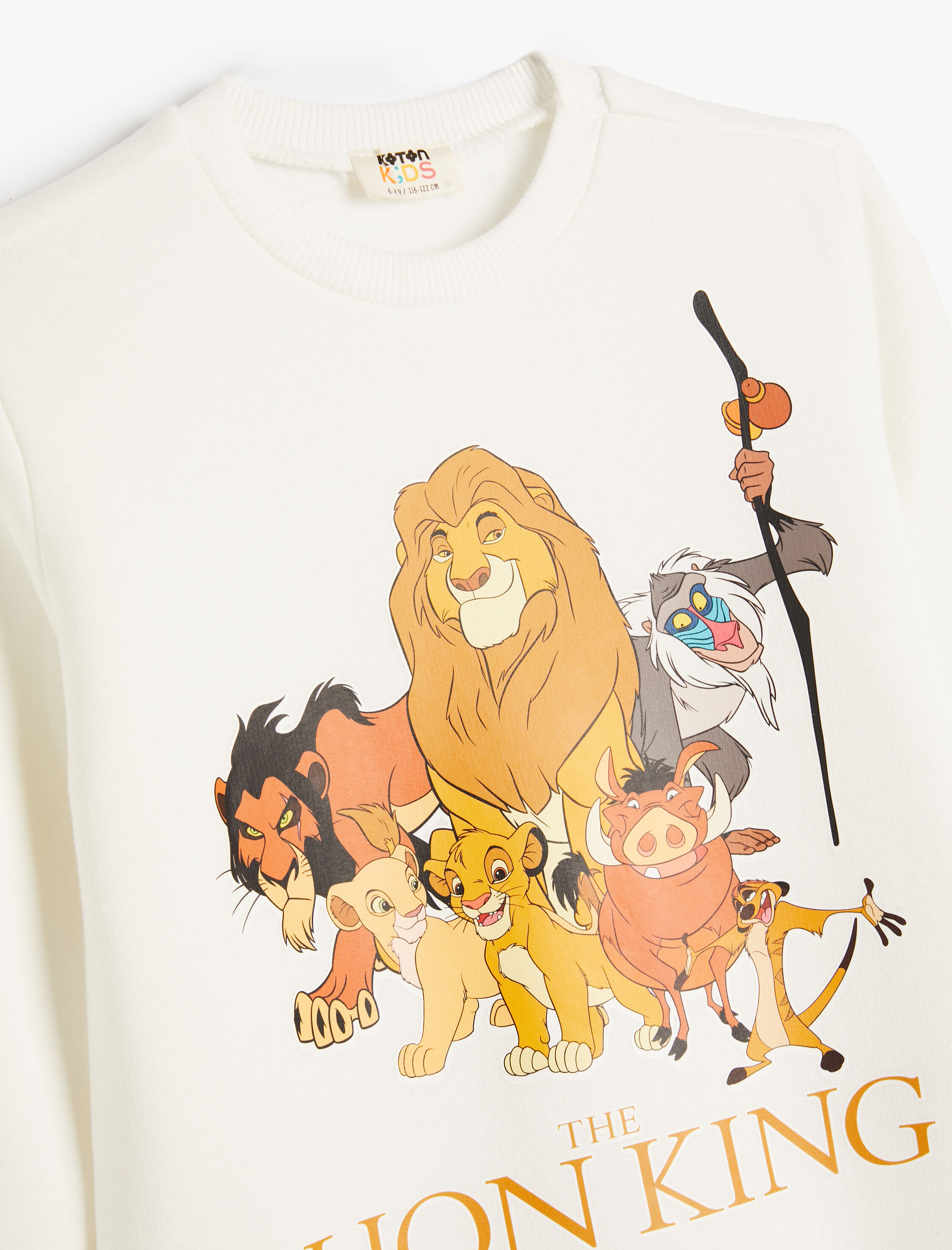  Erkek Çocuk Aslan Kral Sweatshirt Lisanslı Uzun kollu Şardonlu