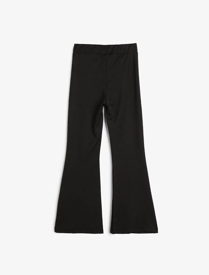 Kız Çocuk İspanyol Paça Pantolon Yırtmaç Detaylı