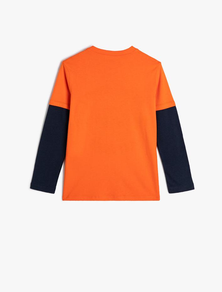 Erkek Çocuk Tişört Uzun Kollu Oyun Temalı Bisiklet Yaka Pamuklu