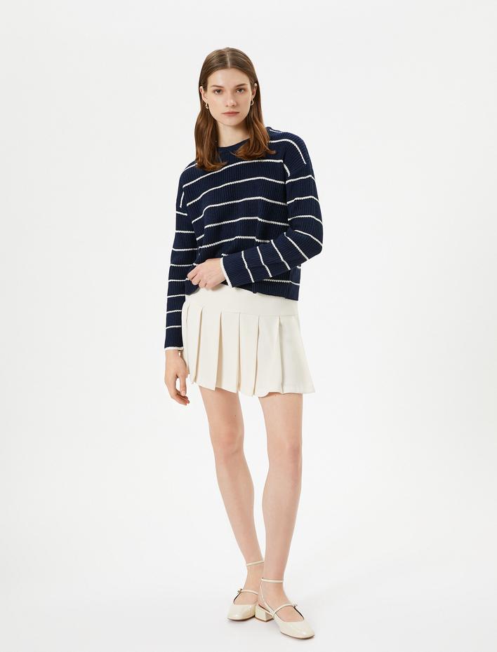  Örgü Kazak Bisiklet Yaka Uzun Kollu