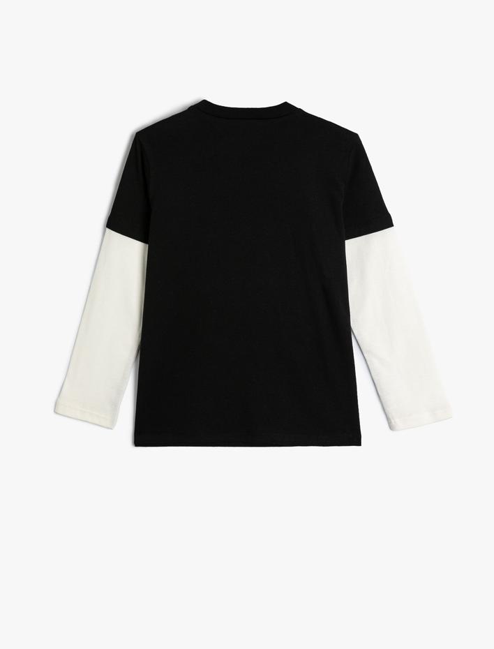 Erkek Çocuk Tişört Uzun Kollu Oyun Temalı Bisiklet Yaka Pamuklu