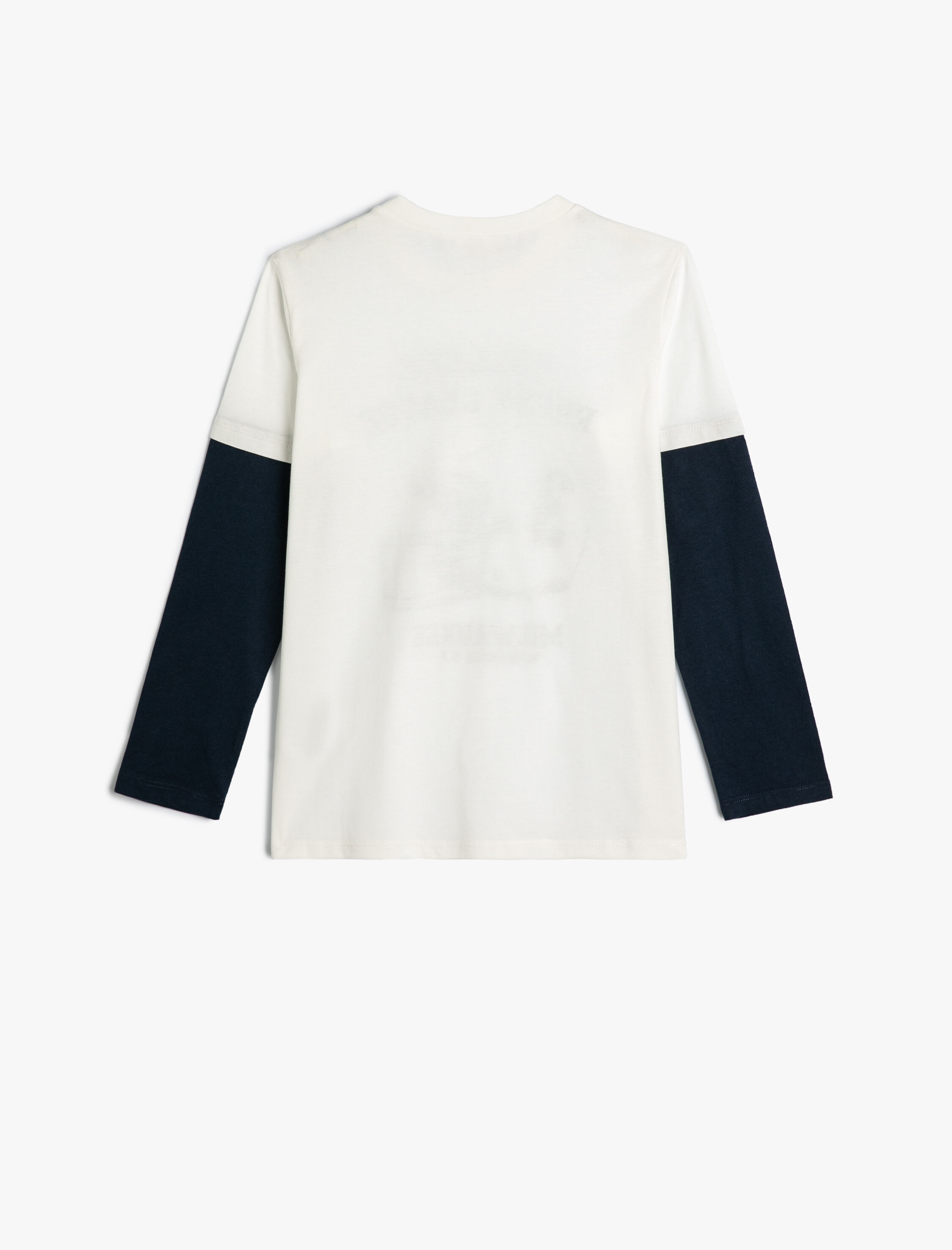  Erkek Çocuk Kolej Tişört Uzun Kollu Bisiklet Yaka Baskı Detaylı Pamuklu