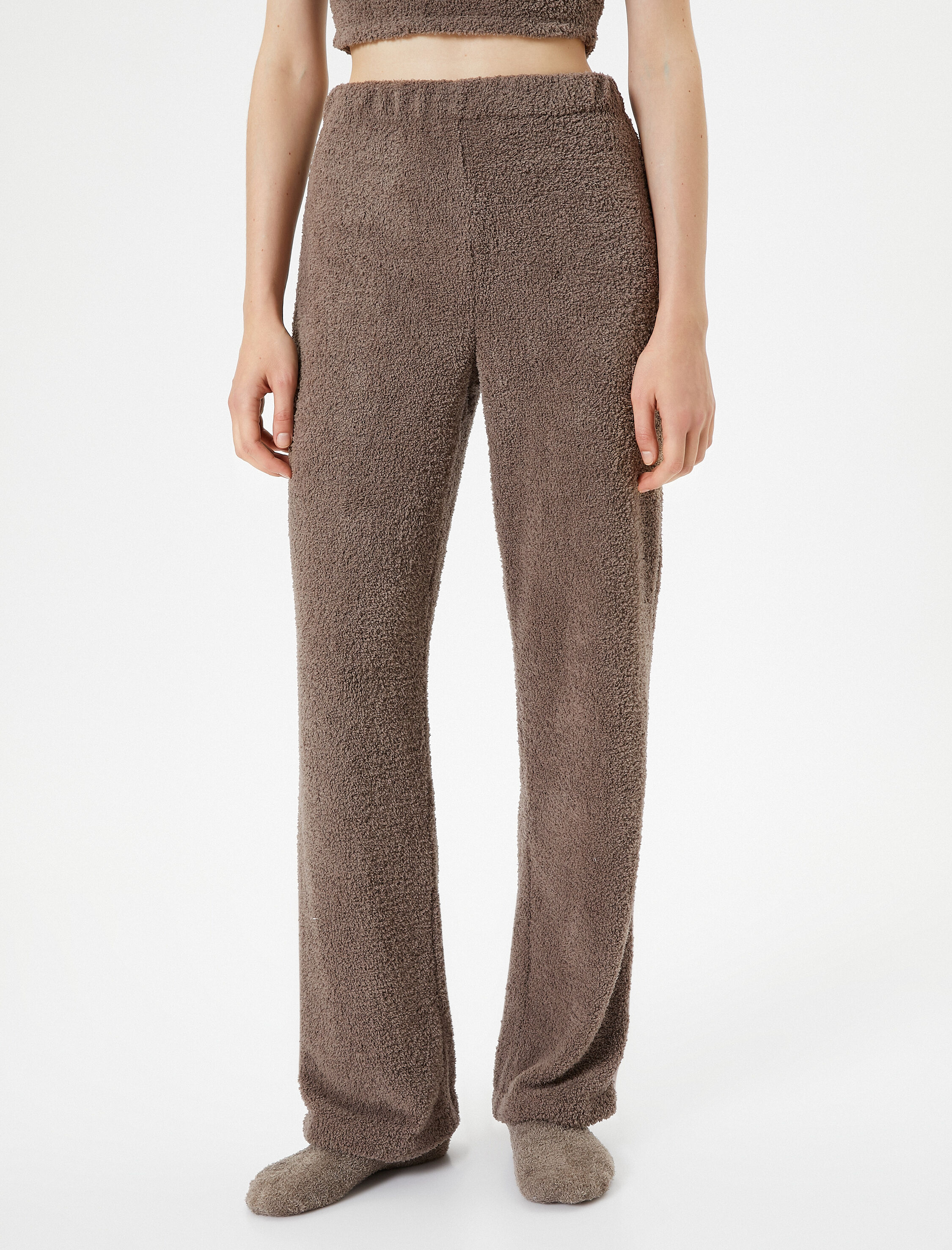   Polar Pijama Altı Beli Lastikli Düz Paça