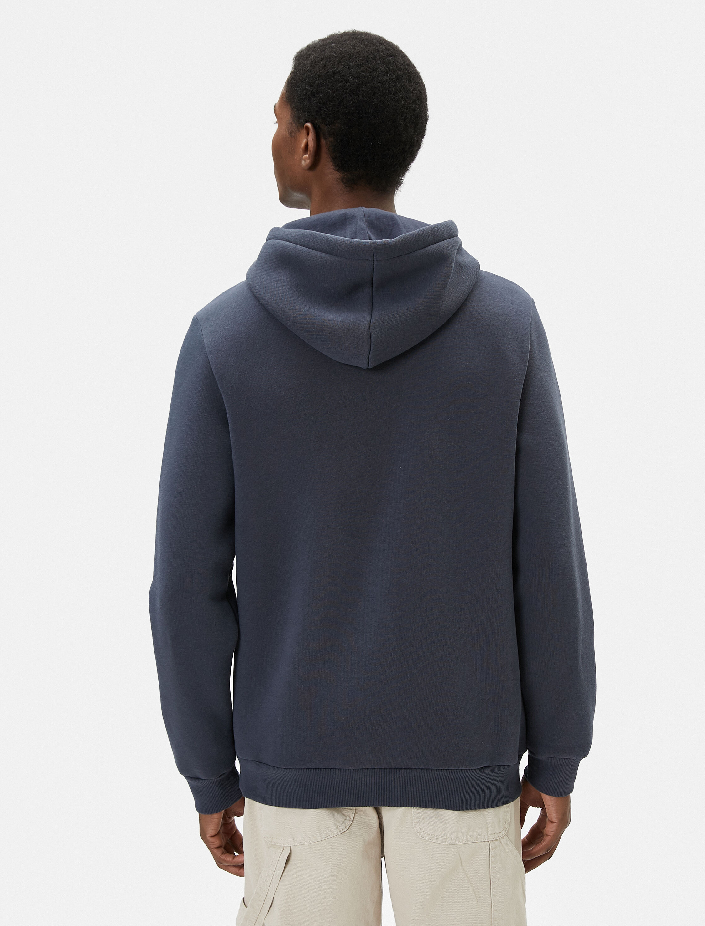   Basic Kapşonlu Sweatshirt Uzun Kollu Ribanalı Şardonlu