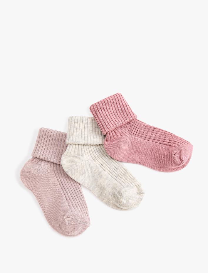 Kız Bebek 3'lü Basic Çorap Seti