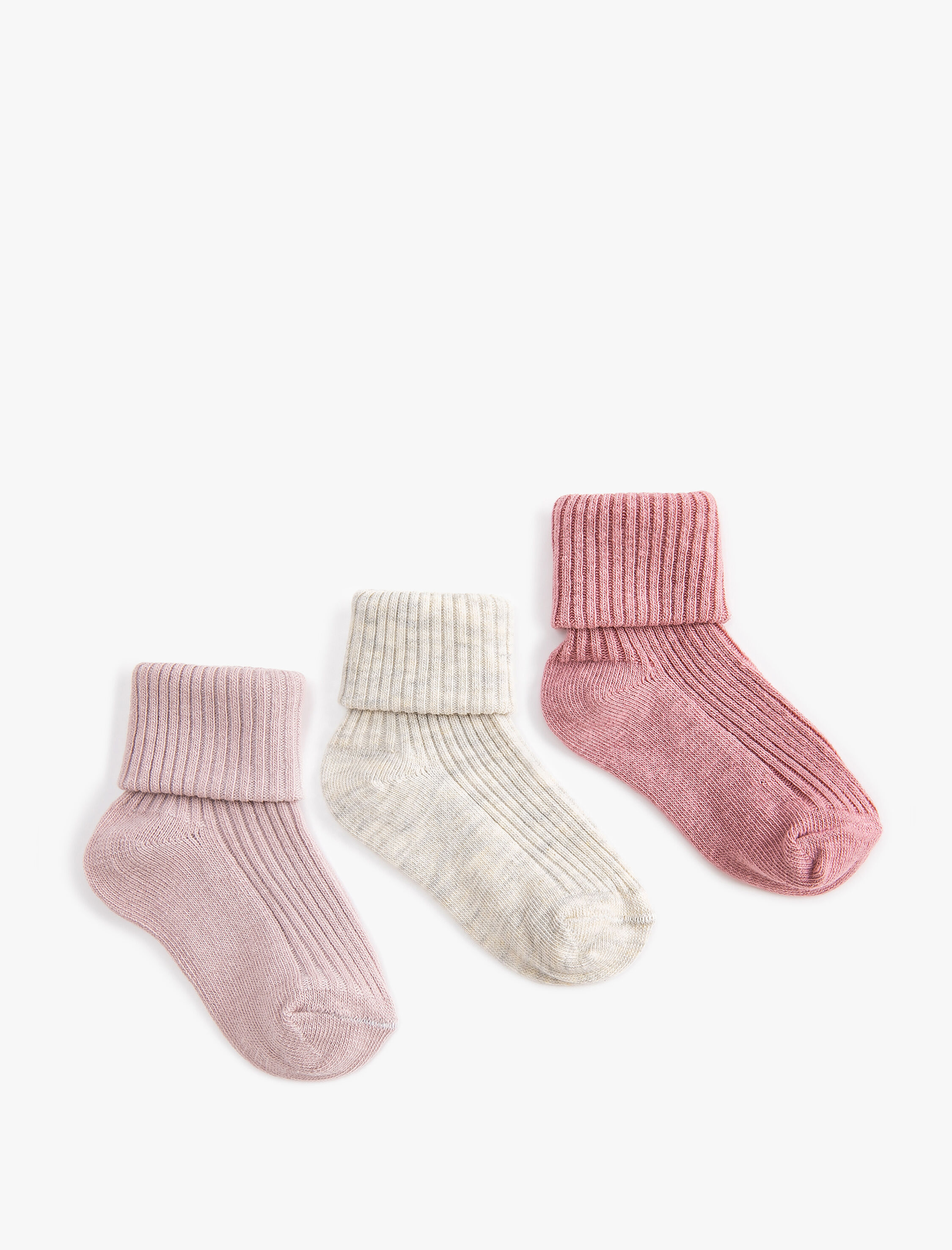  Kız Bebek 3'lü Basic Çorap Seti