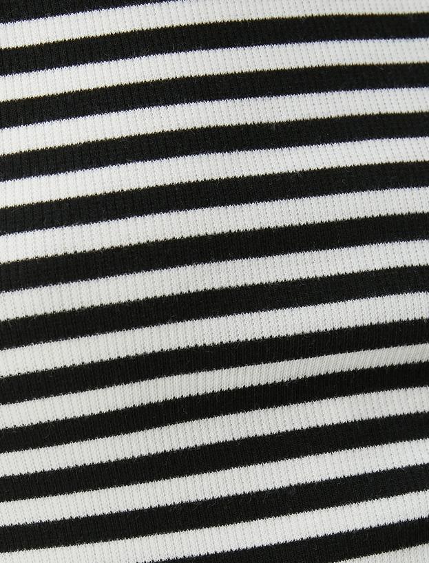 Halter Yaka Kolsuz Tişört Slim Fit Viskon Kumaş_5
