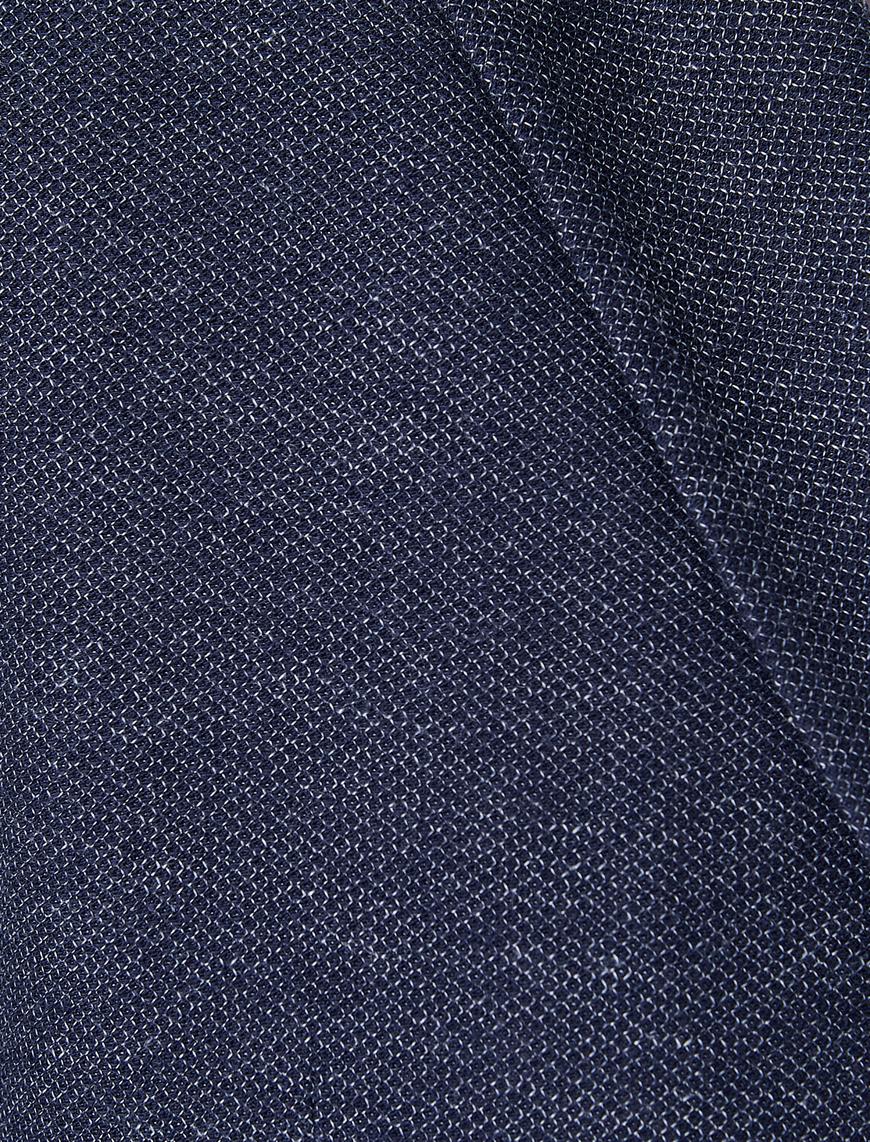   Blazer Ceket Slim Fit Mono Yaka Çift Cep Detaylı Düğmeli