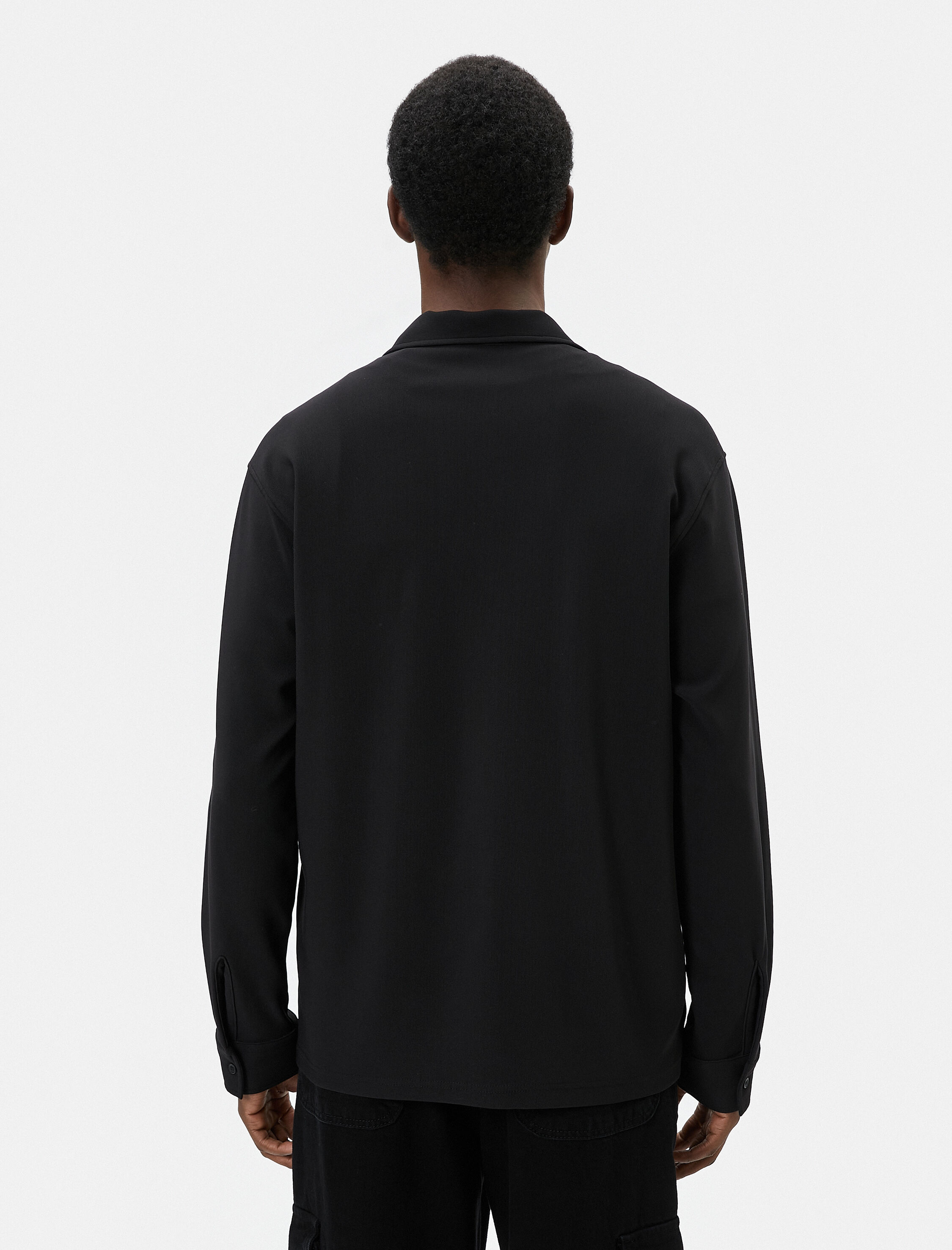   Spor Gömlek Devrik Yaka Cep Detaylı Düğmeli Uzun Kollu