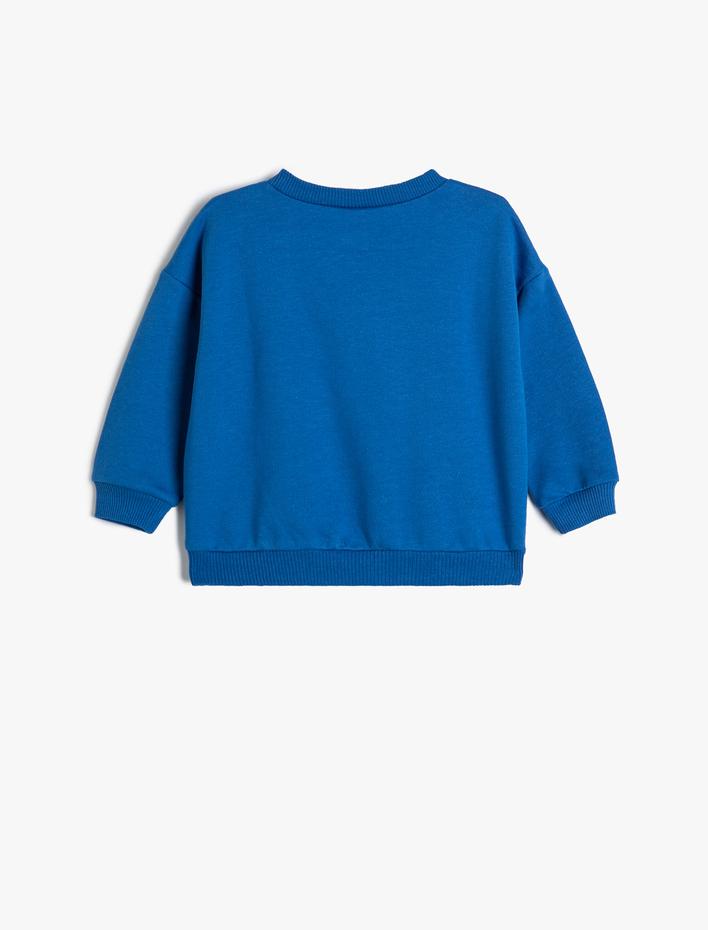 Erkek Bebek Sweat Kardan Adam Baskılı Uzun Kollu Şardonlu Pamuklu