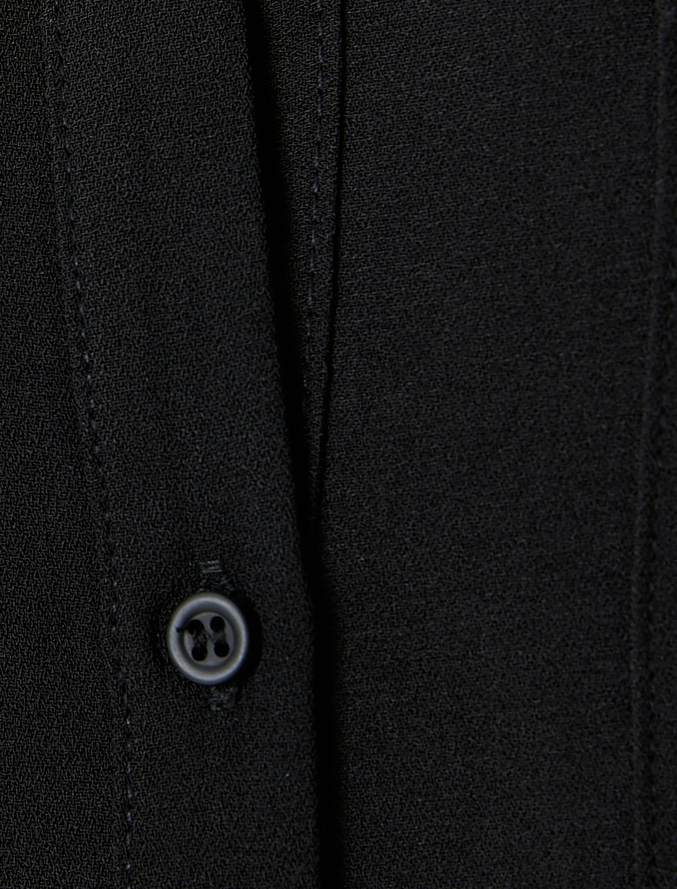   Şifon Gömlek Elbise Midi Düğmeli Cep Detaylı Uzun Kollu