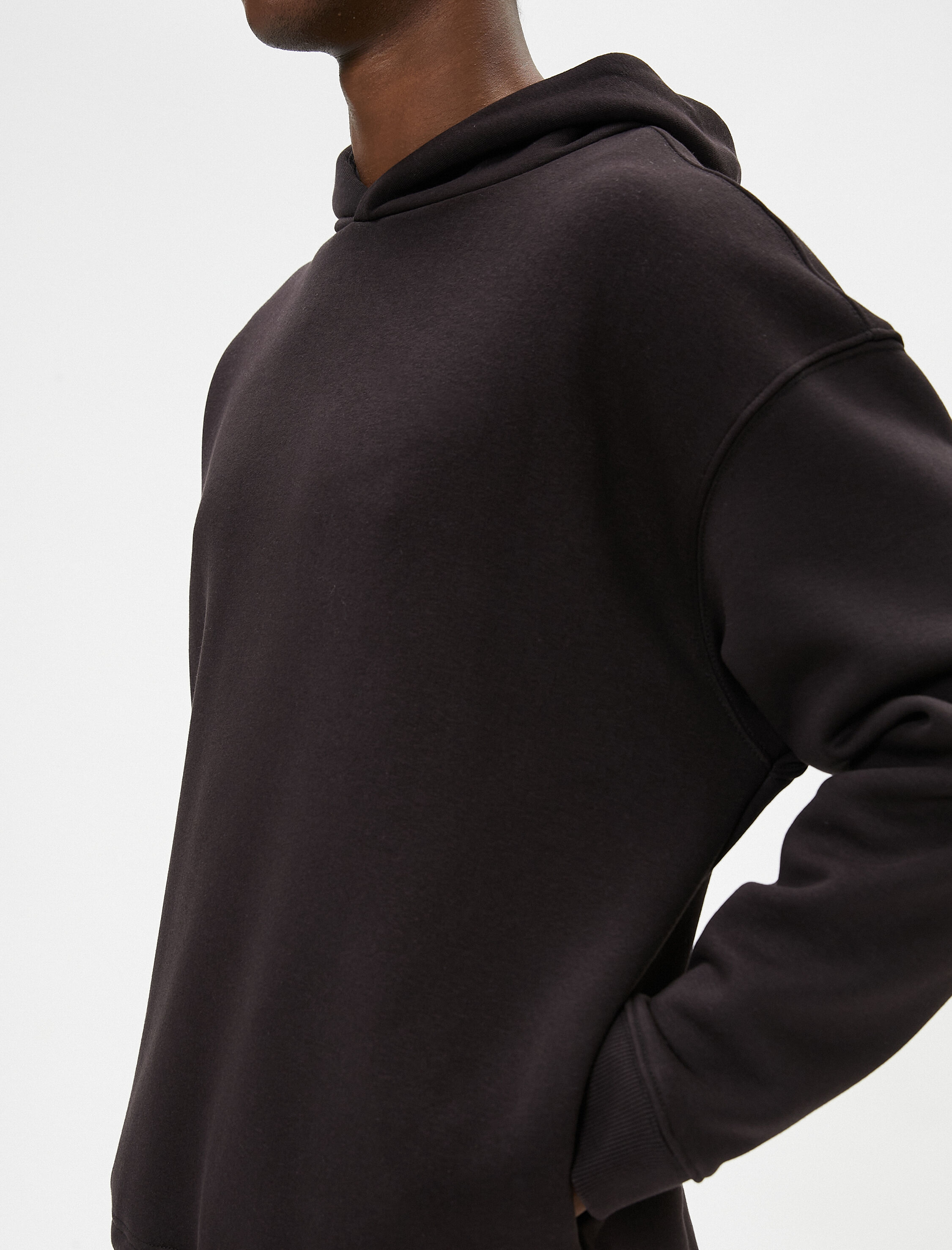   Basic Oversize Hoodie Büzgü Detaylı Uzun Kollu Şardonlu