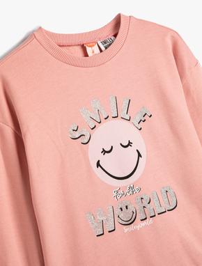 SmileyWorld® Sweatshirt Lisanslı Şardonlu Uzun Kollu Pamuklu_2