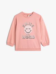 SmileyWorld® Sweatshirt Lisanslı Şardonlu Uzun Kollu Pamuklu