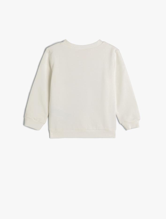 Erkek Bebek Sweat Ayıcık Baskılı Uzun Kollu Şardonlu Pamuklu