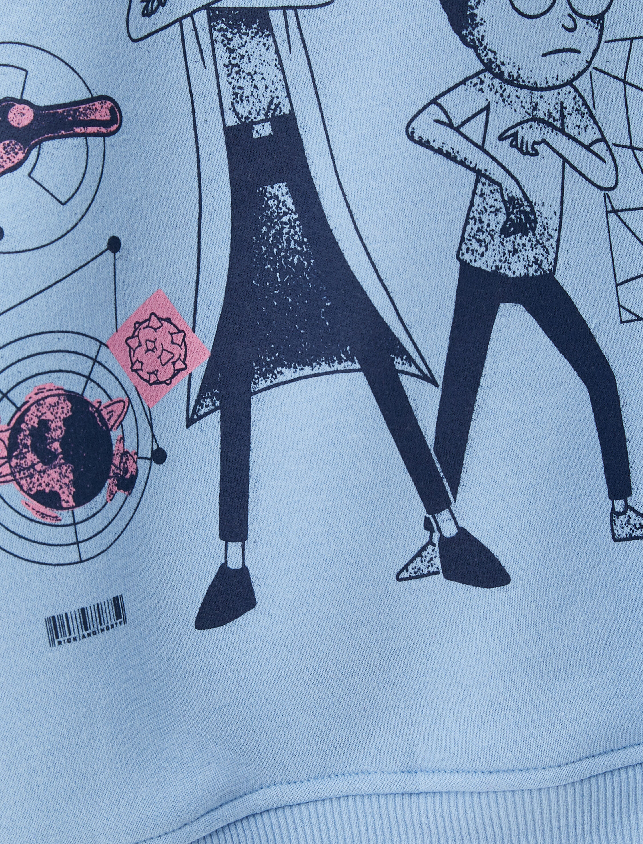   Şardonlu Rick and Morty Sweatshirt Lisanslı Baskılı Uzun Kollu Bisiklet Yaka Pamuk Karışımlı