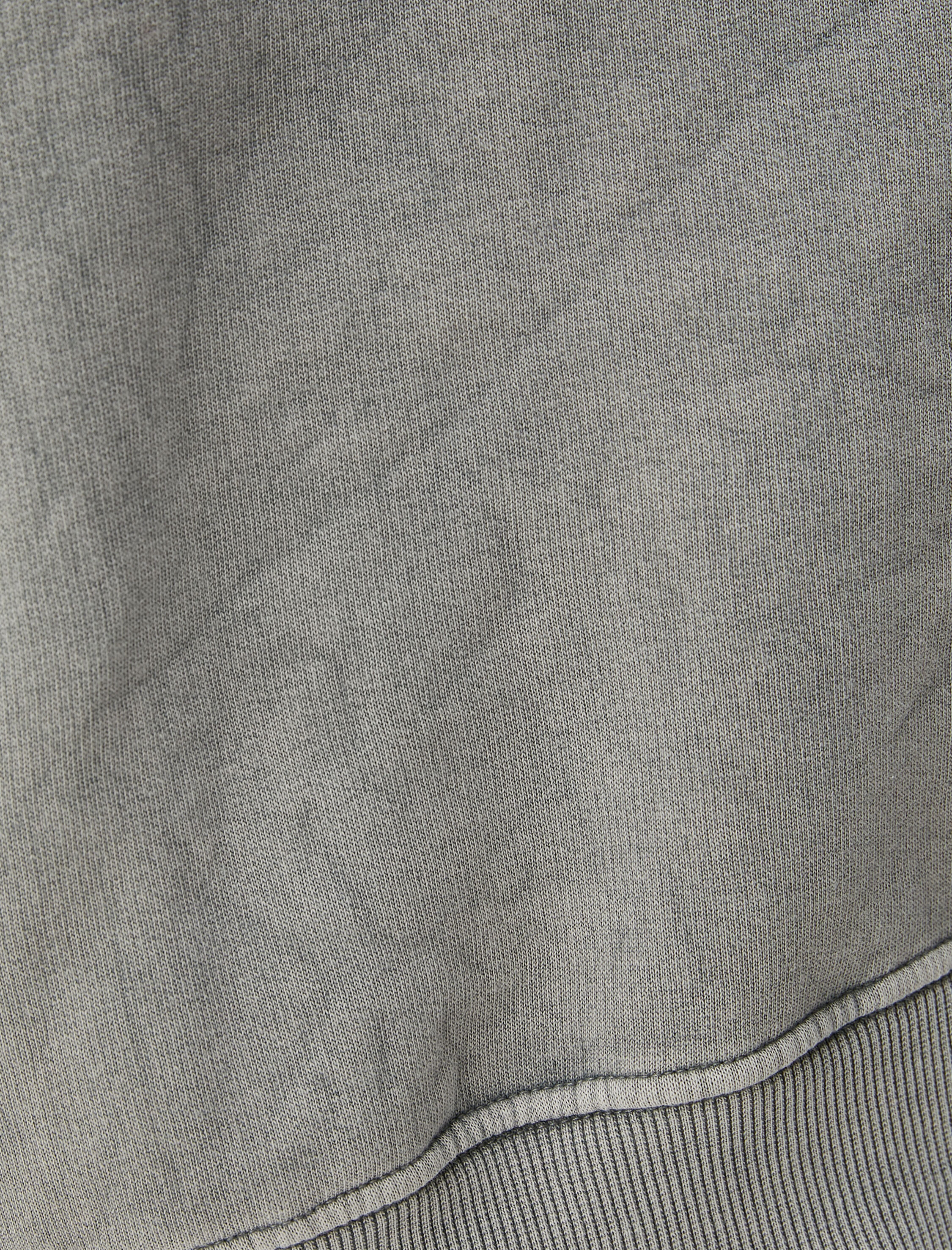   Şardonlu Taşlı Sweatshirt Oversize Soluk Efektli Uzun Kollu Bisiklet Yaka Pamuk Karışımlı