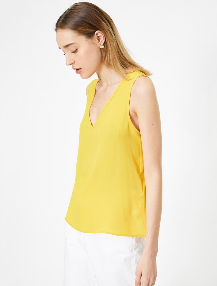  V Yaka Rahat Kesim Basic Bluz