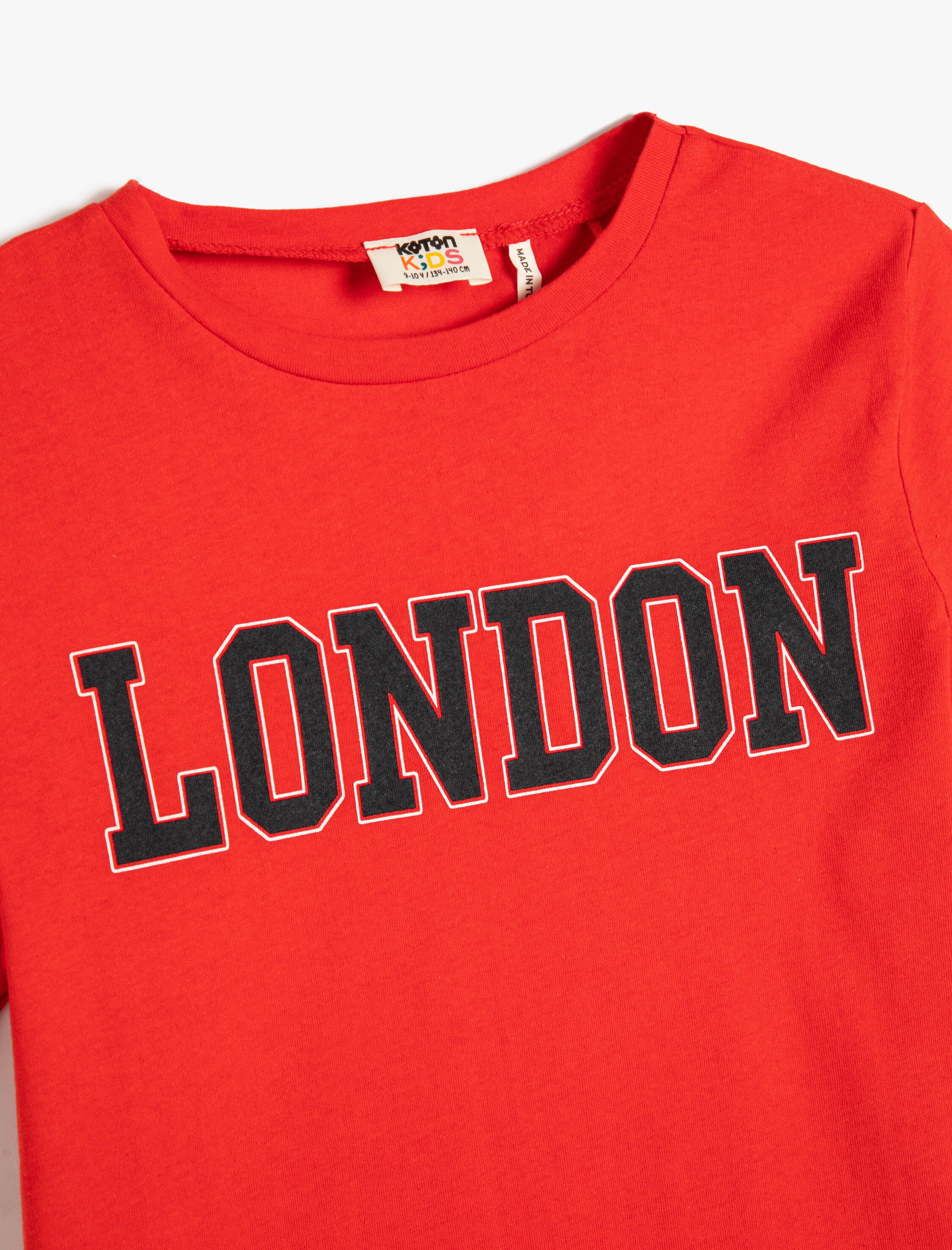  Erkek Çocuk Tişört Londra Baskılı Kısa Kollu Bisiklet Yaka Pamuklu