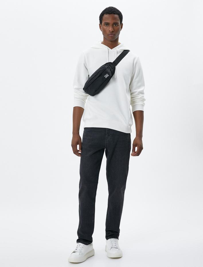  Basic Kapşonlu Sweat Uzun Kollu Şardonlu