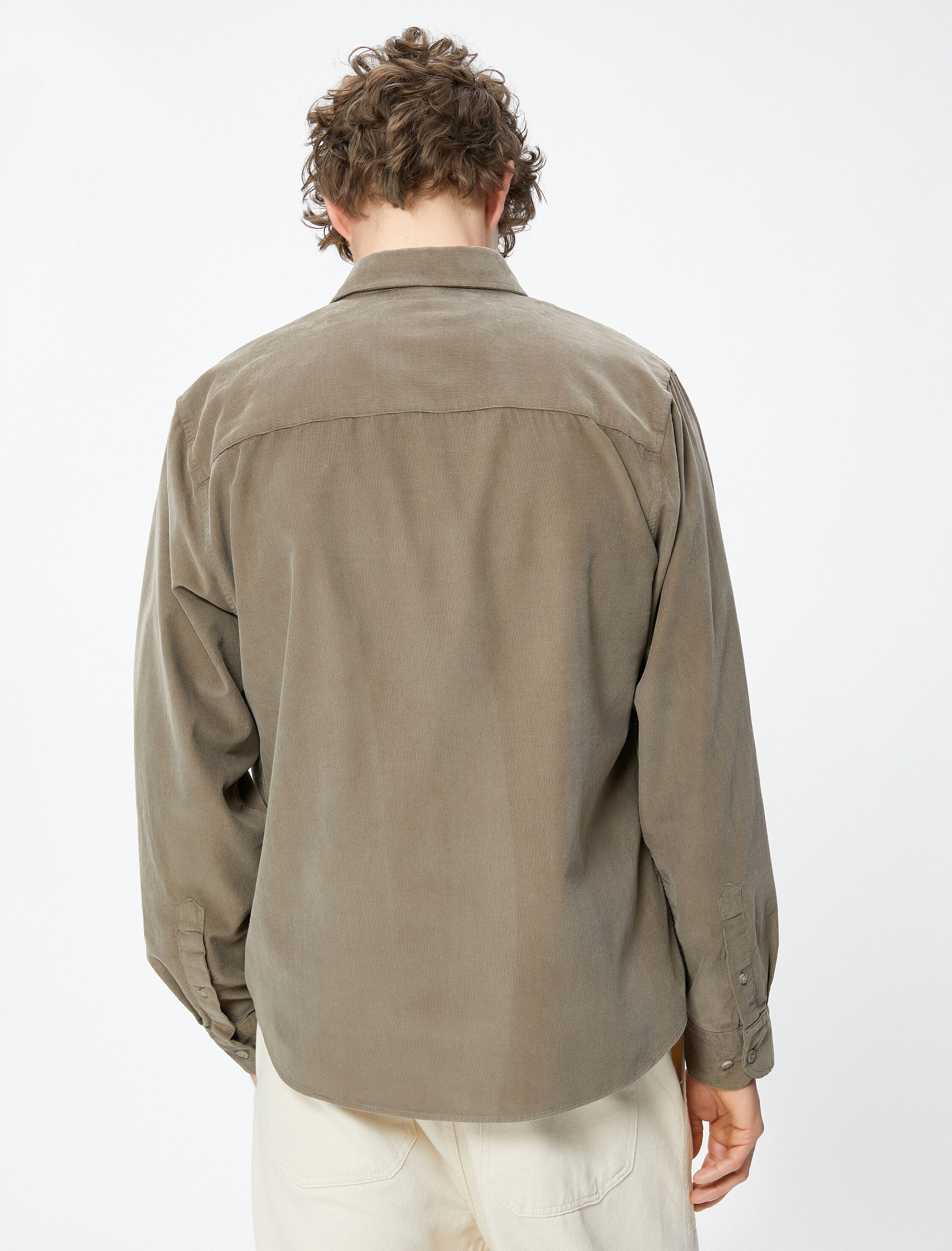   Fitilli Gömlek Düğmeli Klasik Yaka Cep Detaylı