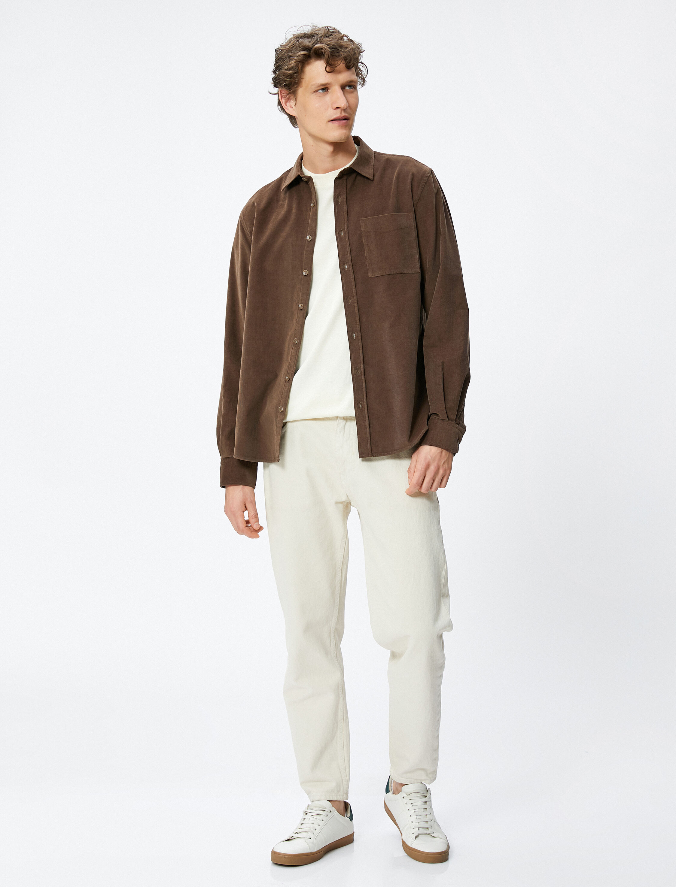   Fitilli Gömlek Düğmeli Klasik Yaka Cep Detaylı